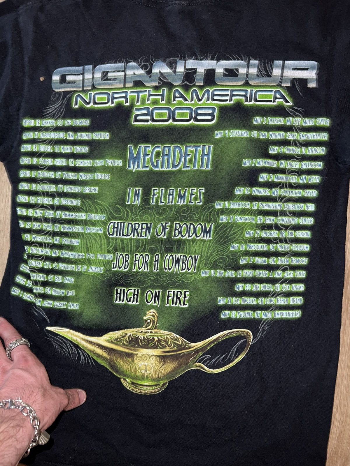 Band Tees × Megadeth × Vintage GIGANTOUR NA 2008. Megadeath tour graphic tee. Size US S / EU 44-46 / 1 - 6 Thumbnail