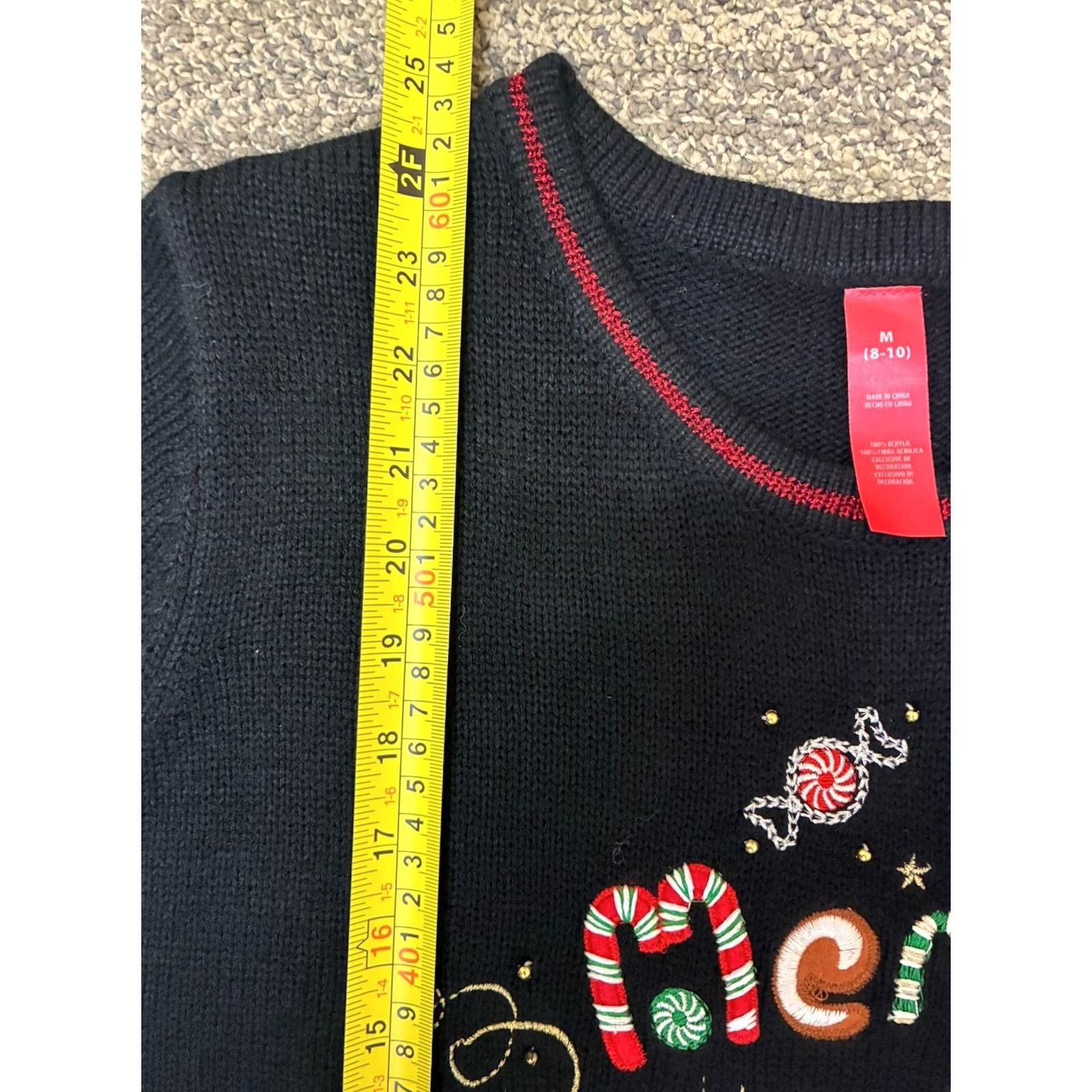Vintage Holiday Time M Womens Sweater Embroidered Beaded Christmas Size M / US 6-8 / IT 42-44 - 6 Thumbnail
