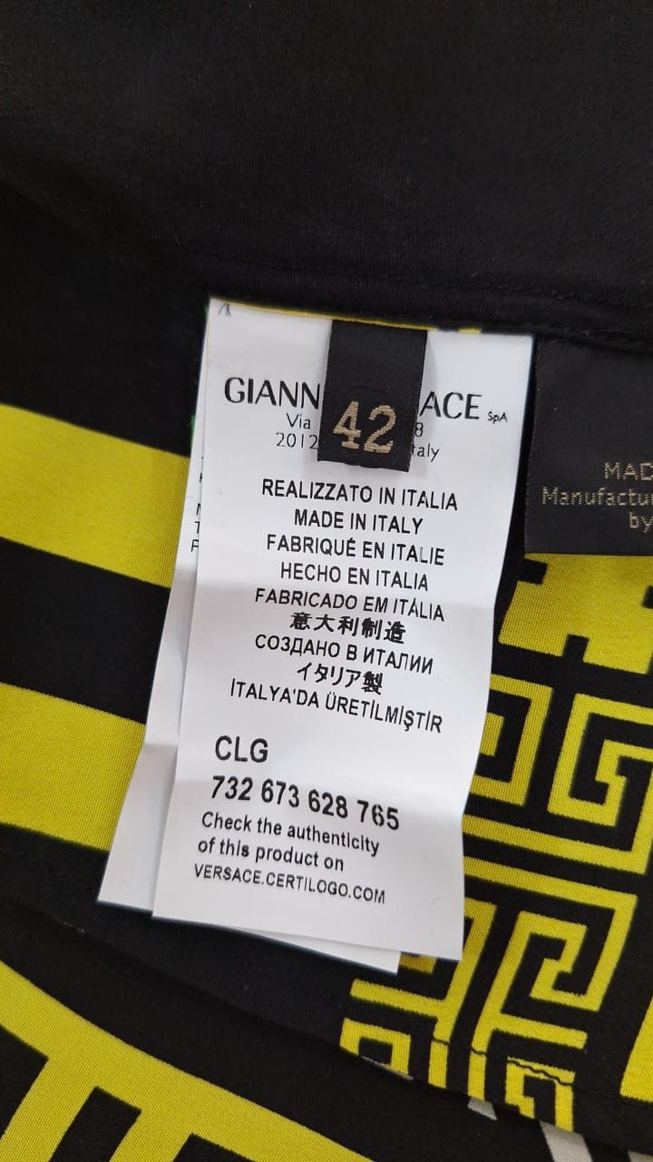 Versace Versace Multicolor Geometric Greek Print Chiffon Silk Shirt Size M / US 6-8 / IT 42-44 - 8 Thumbnail