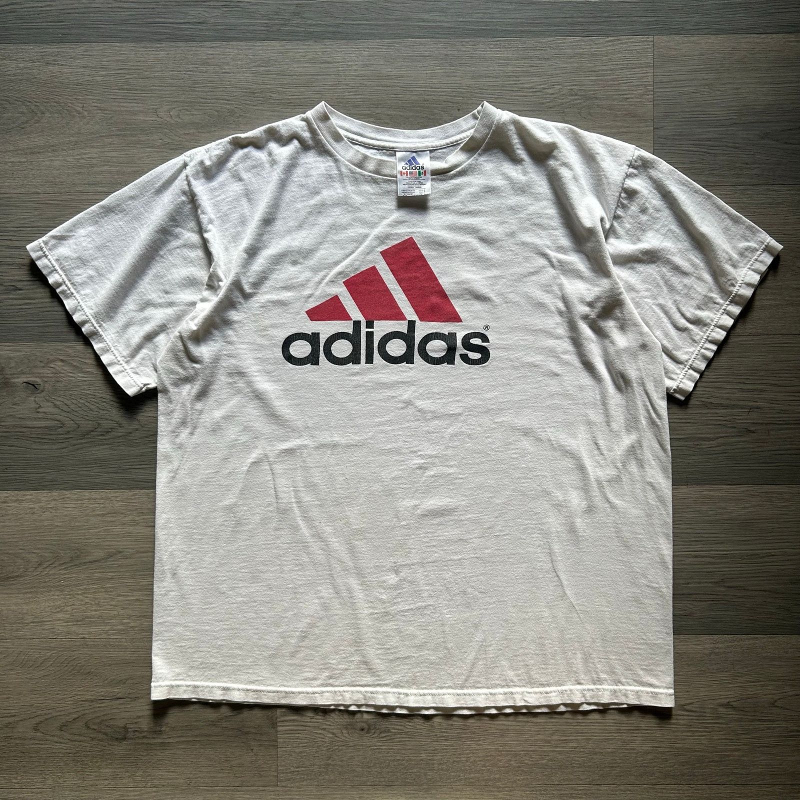 Adidas Vintage 90s adidas Equipment Big Logo three stripe T-Shirt Size US L / EU 52-54 / 3 - 1 Thumbnail