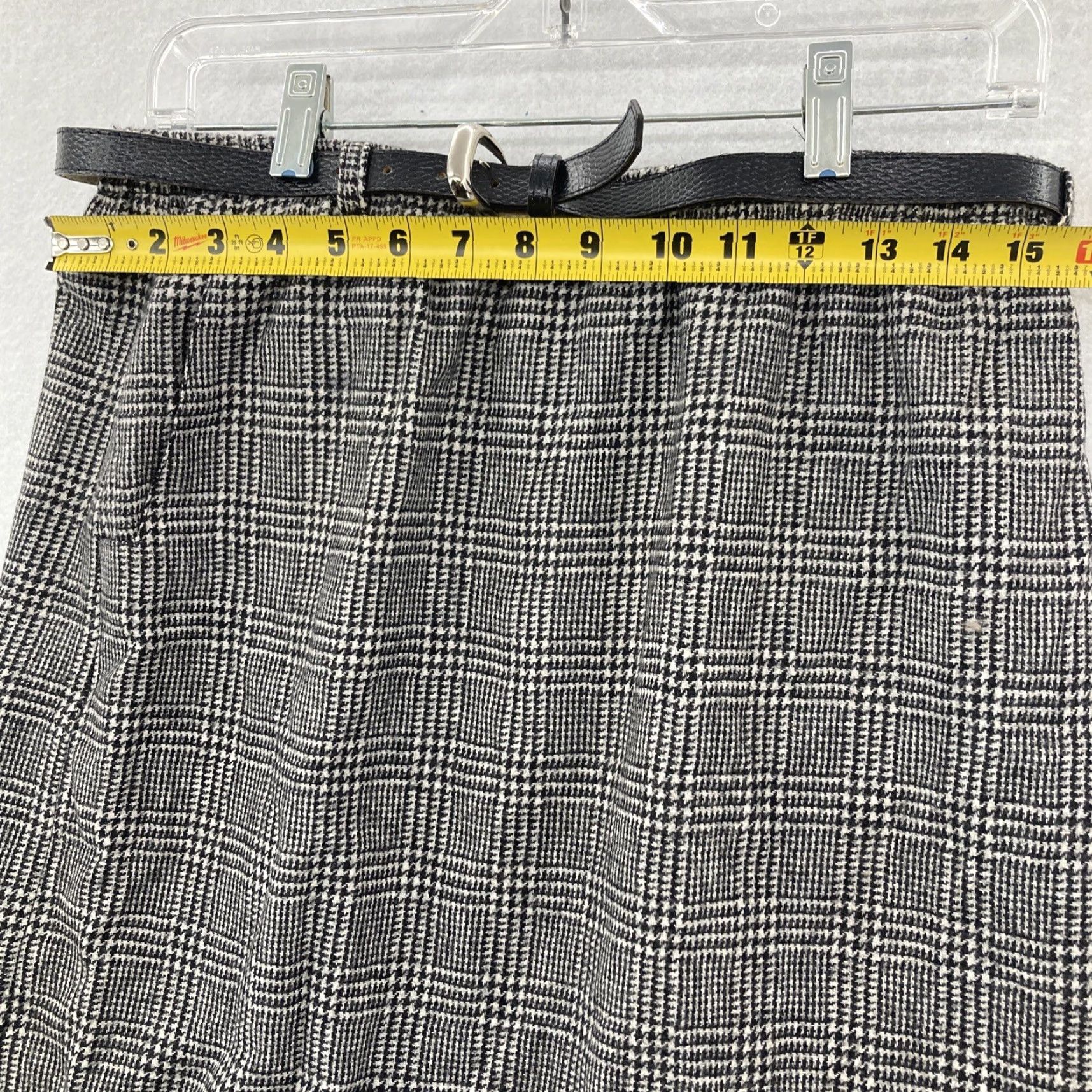 Vintage VINTAGE Alfred Dunner Skirt Womens 16 Plus Long Plaid Gray Acetate Lined Pockets Size 38" / US 16 / IT 52 - 3 Thumbnail