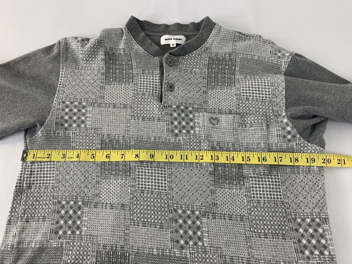Mila Schon Mila Schon Checked Single Pocket Henley Neck Printed Tee Size US M / EU 48-50 / 2 - 9 Thumbnail