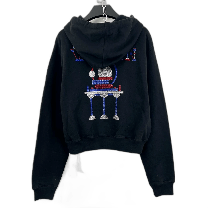 Off-White Off-White Black Hooded Sweatshirt with Colorful Design Size S / US 4 / IT 40 - 1 Thumbnail