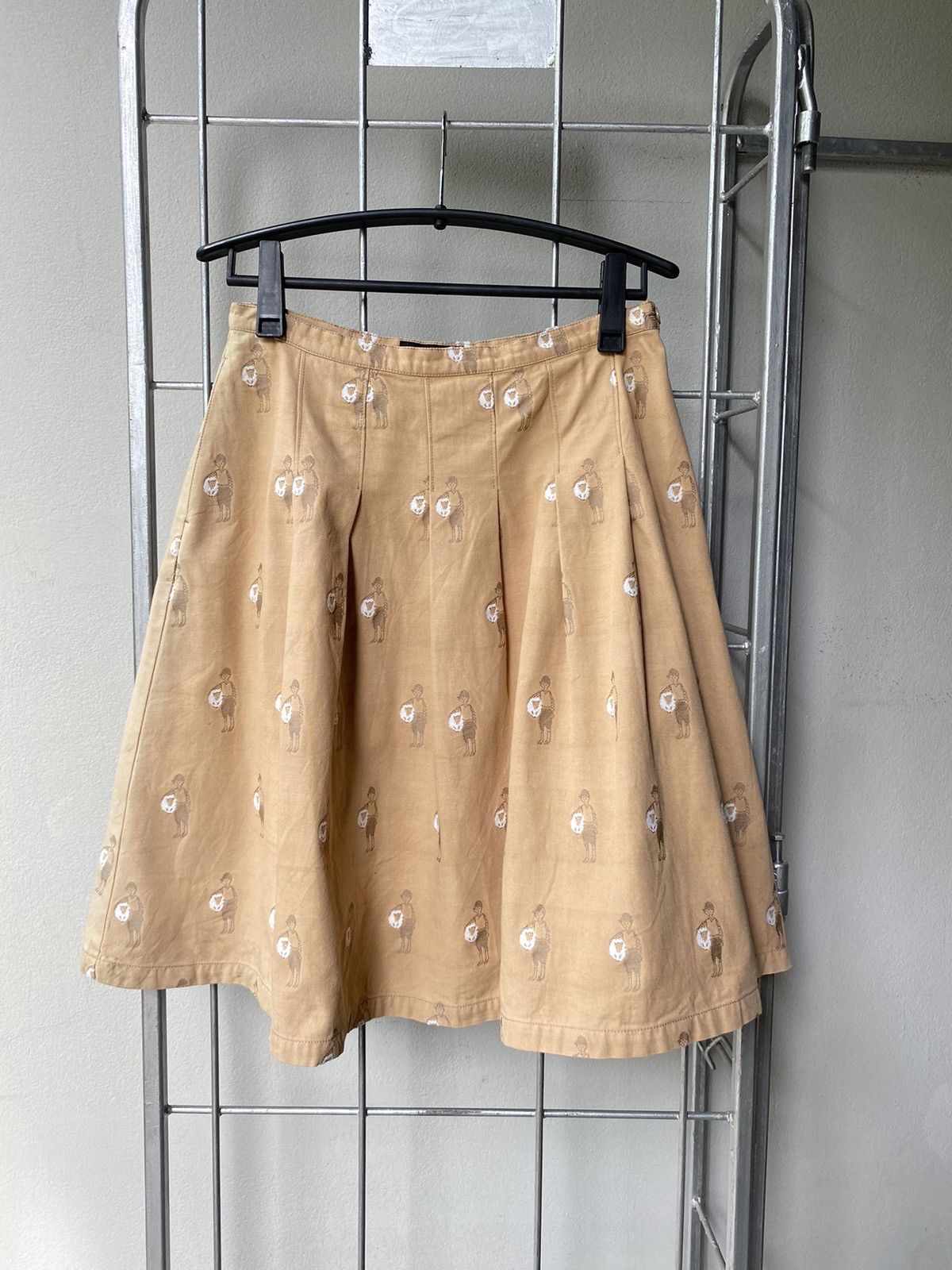 Ne-Net Né-net Beige A-Line Skirt with Embroidered Figure Pattern Size 26" / US 2 / IT 38 - 2 Thumbnail
