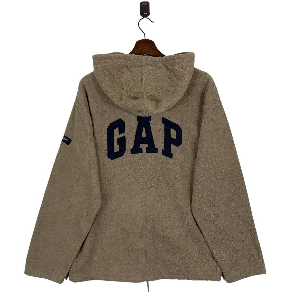 image of Gap Fleece Sweater Hoodie in Cream, Men's (Size Medium)
