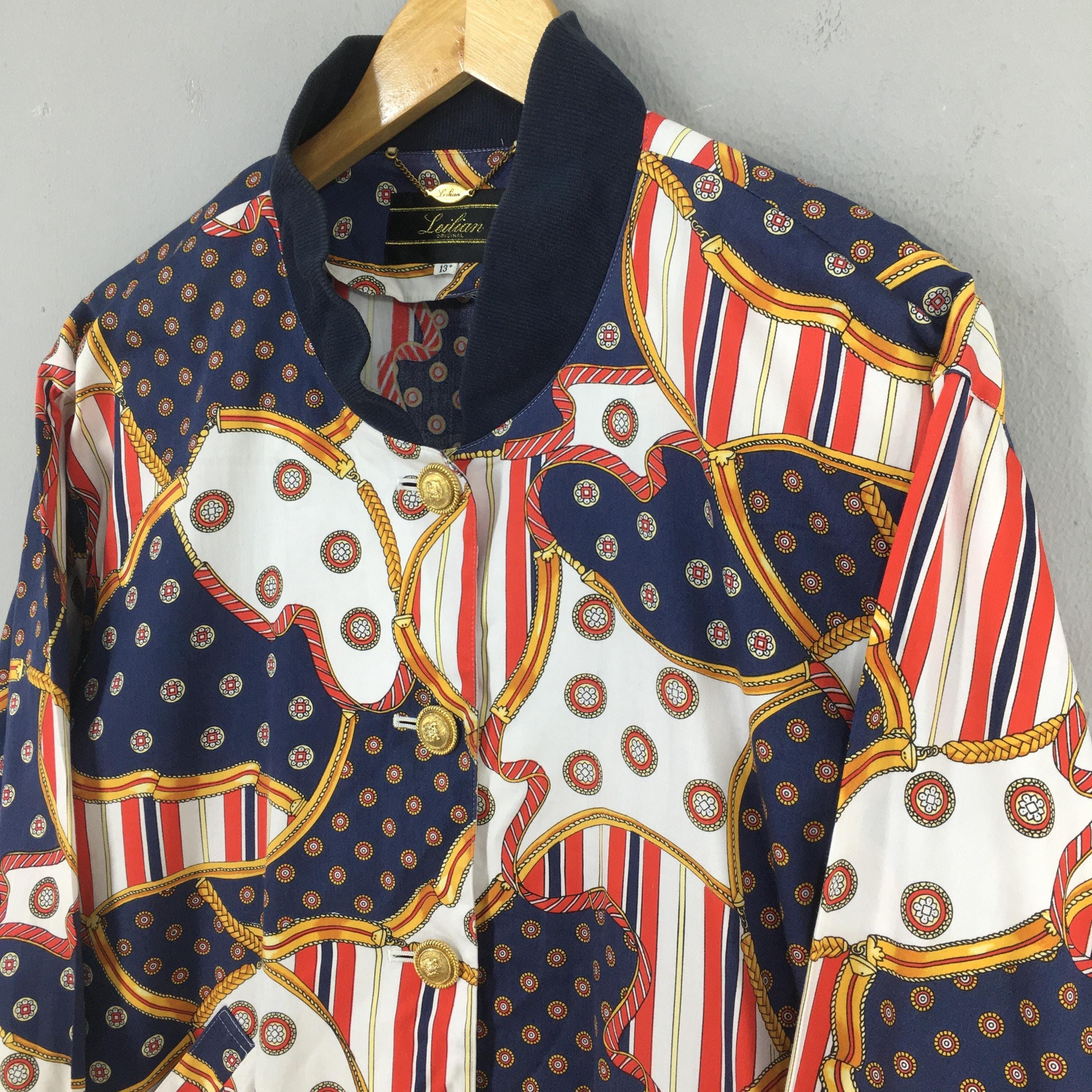 Vintage Vintage 90s Baroque Gold Chain Luxury Light Jacket Large Size US L / EU 52-54 / 3 - 3 Thumbnail