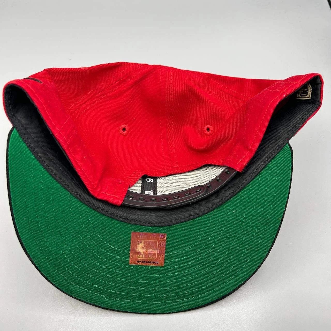 New Era Atlanta Hawks Hat Men M-L Red Embroidered Snap Back Cotton Size ONE SIZE - 3 Thumbnail