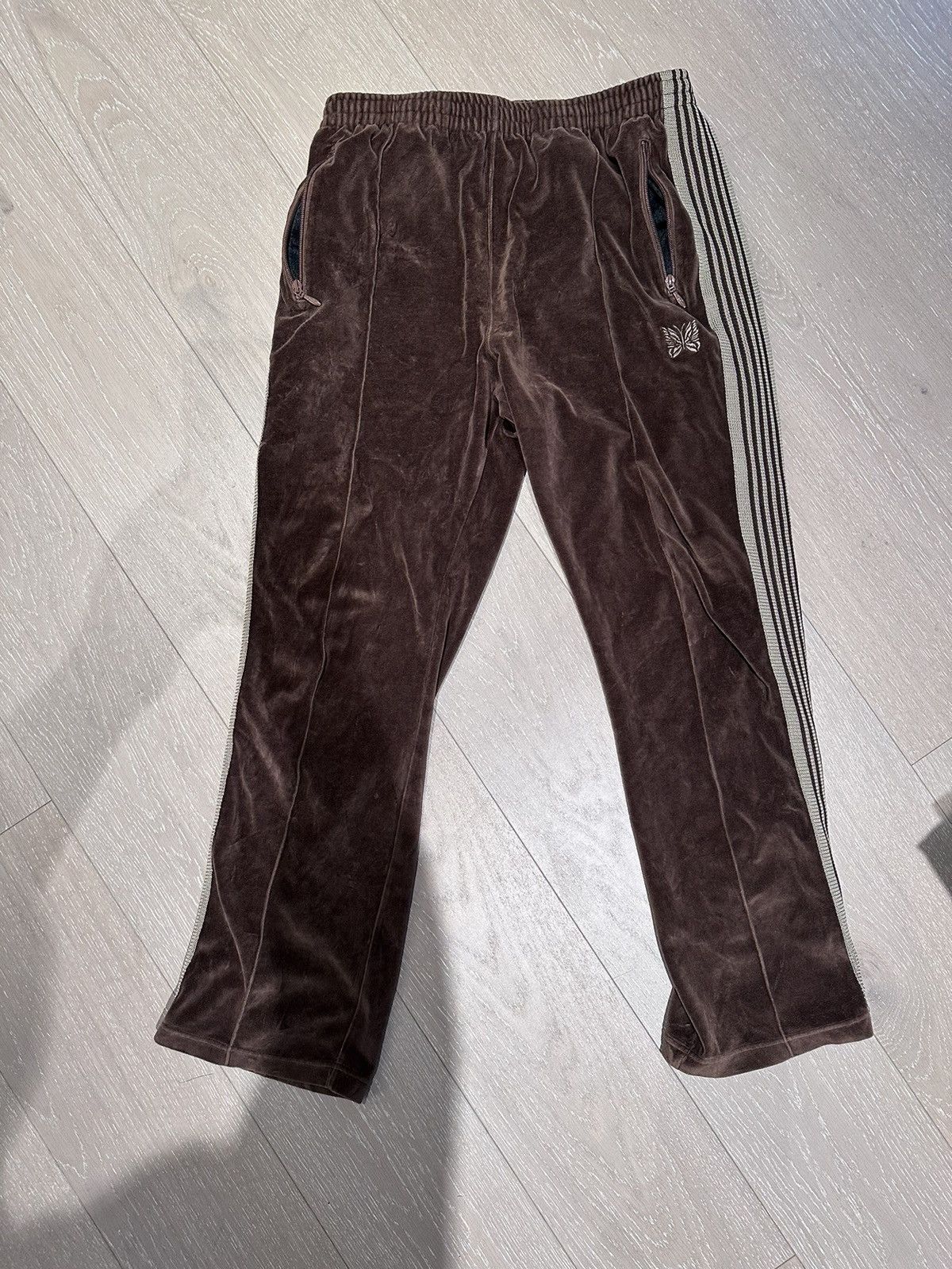 image of Needles Velvet Like Track Pants Size L in Brown, Men's