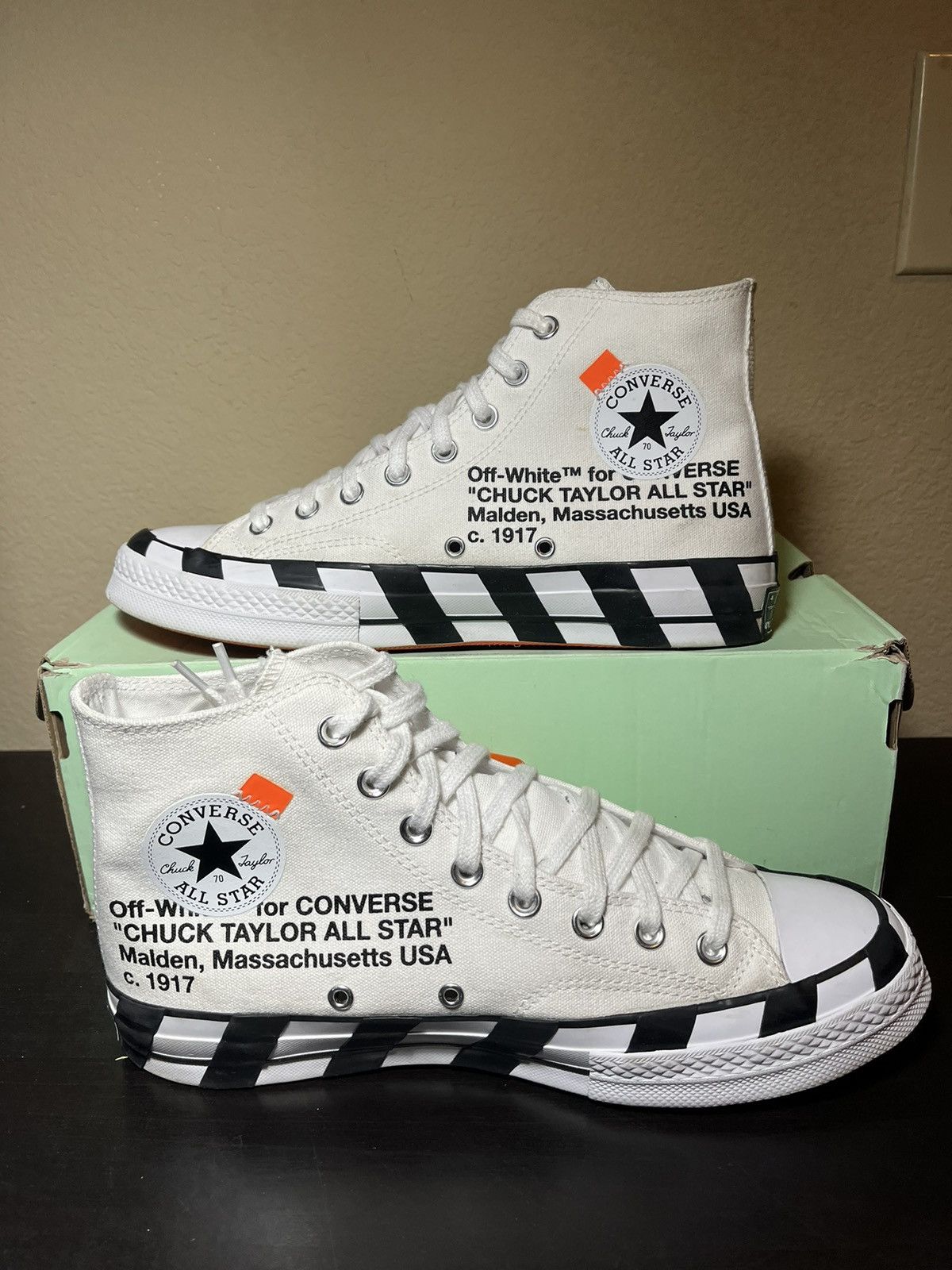 Converse Off White Virgil Abloh Size 8.5 Converse Chuck 70 x Off White FAST SHIPPING Grailed