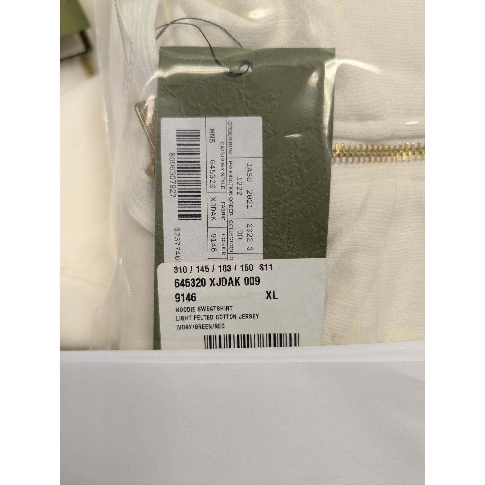 Gucci o1rshd1 Light Felted Cotton Jersey Hoodie Sweatshirt Ivory Size US XL / EU 56 / 4 - 23 Thumbnail