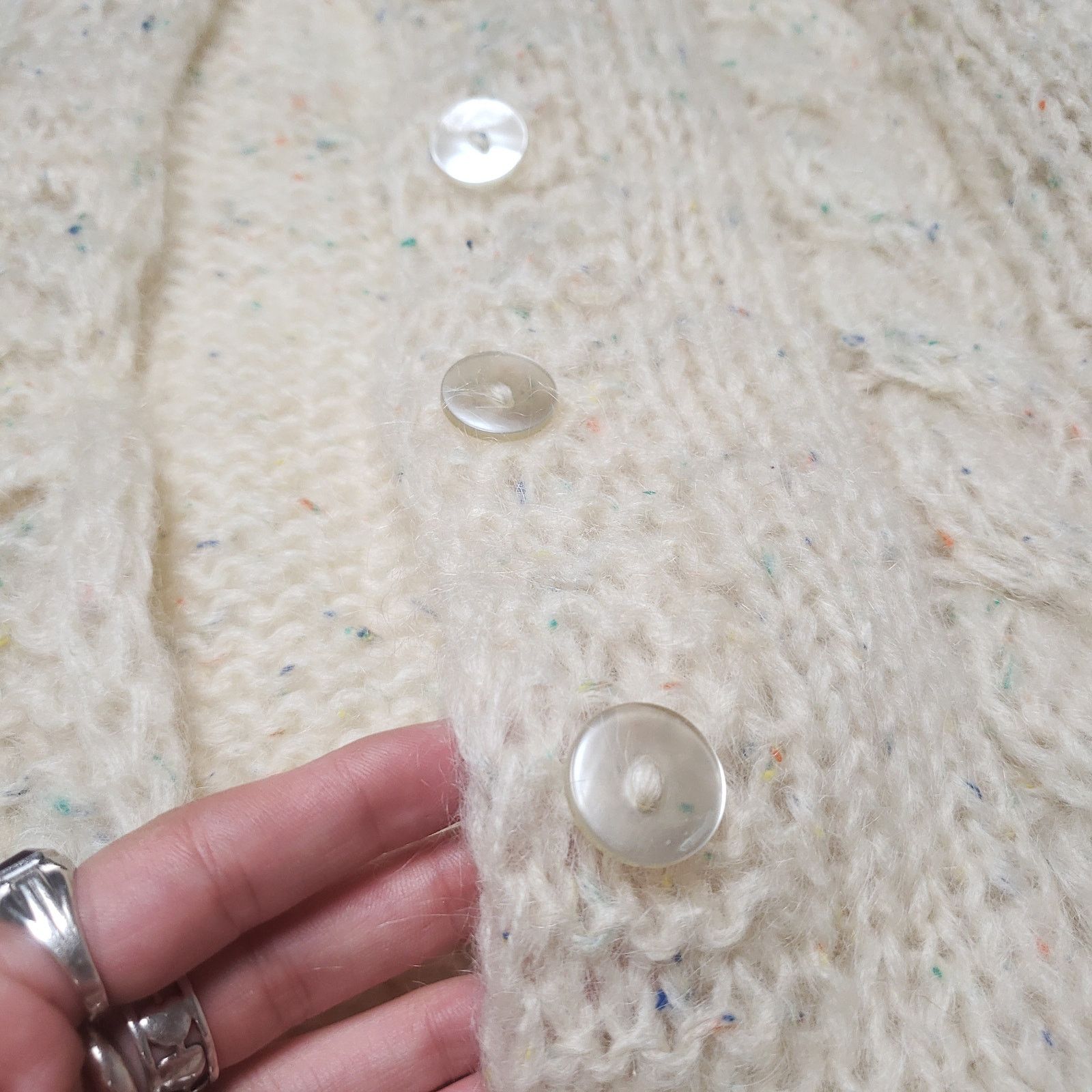 Vintage Vtg 60s Mohair Wool Knit Cardigan Sweater Made in Italy 40 Size M / US 6-8 / IT 42-44 - 3 Thumbnail