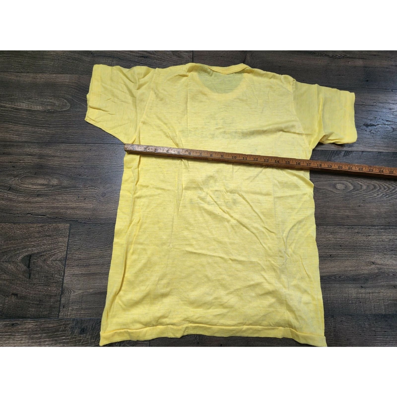Vintage Vintage Men's 80s Yellow Cotton Blend T-Shirt Short Sleeve Crew Neck Graphic Slim Fit Made in USA Size US M / EU 48-50 / 2 - 3 Thumbnail