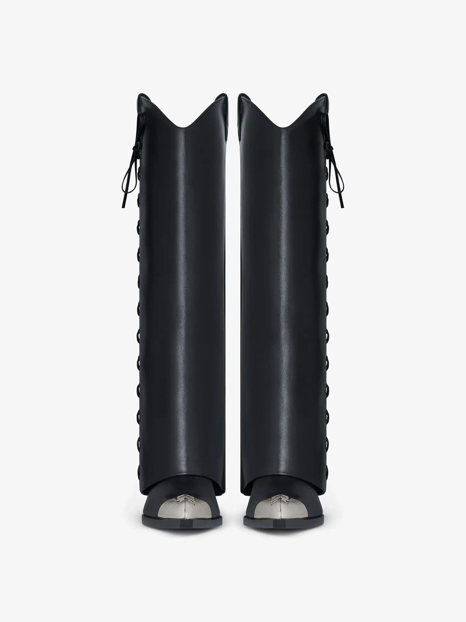Givenchy o1srvl11e0525 Shark Lock Cowboy High Boots Corset 60mm Black Size US 6 / IT 36 - 2 Thumbnail
