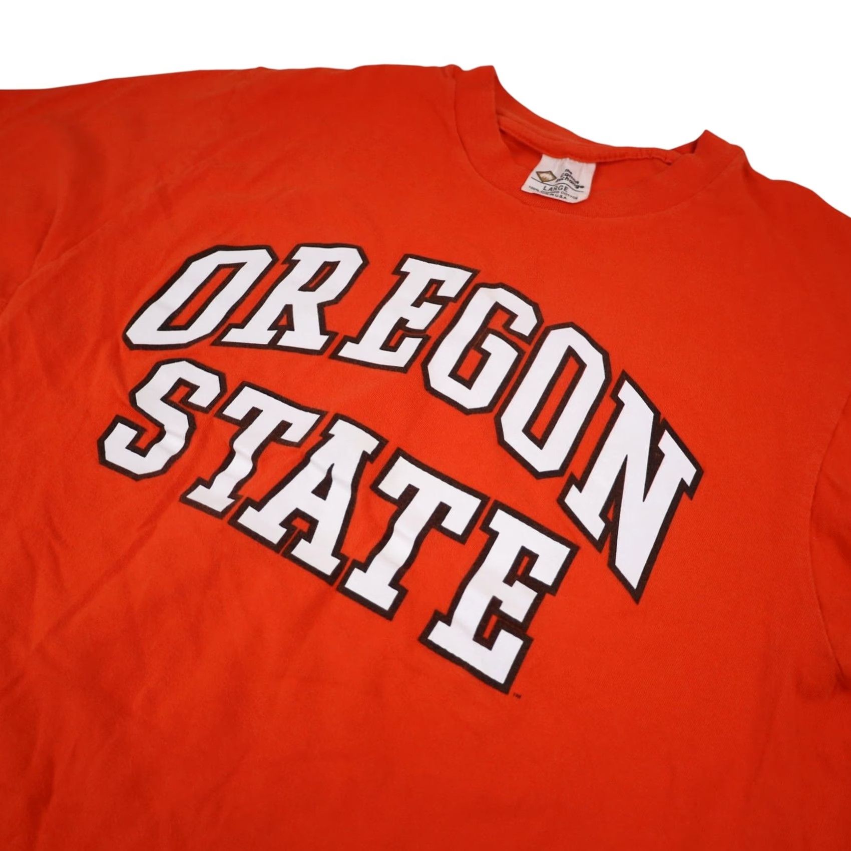 Vintage VINTAGE Oregon State Mens Large Spellout Graphic T Shirt Orange Size US L / EU 52-54 / 3 - 4 Thumbnail