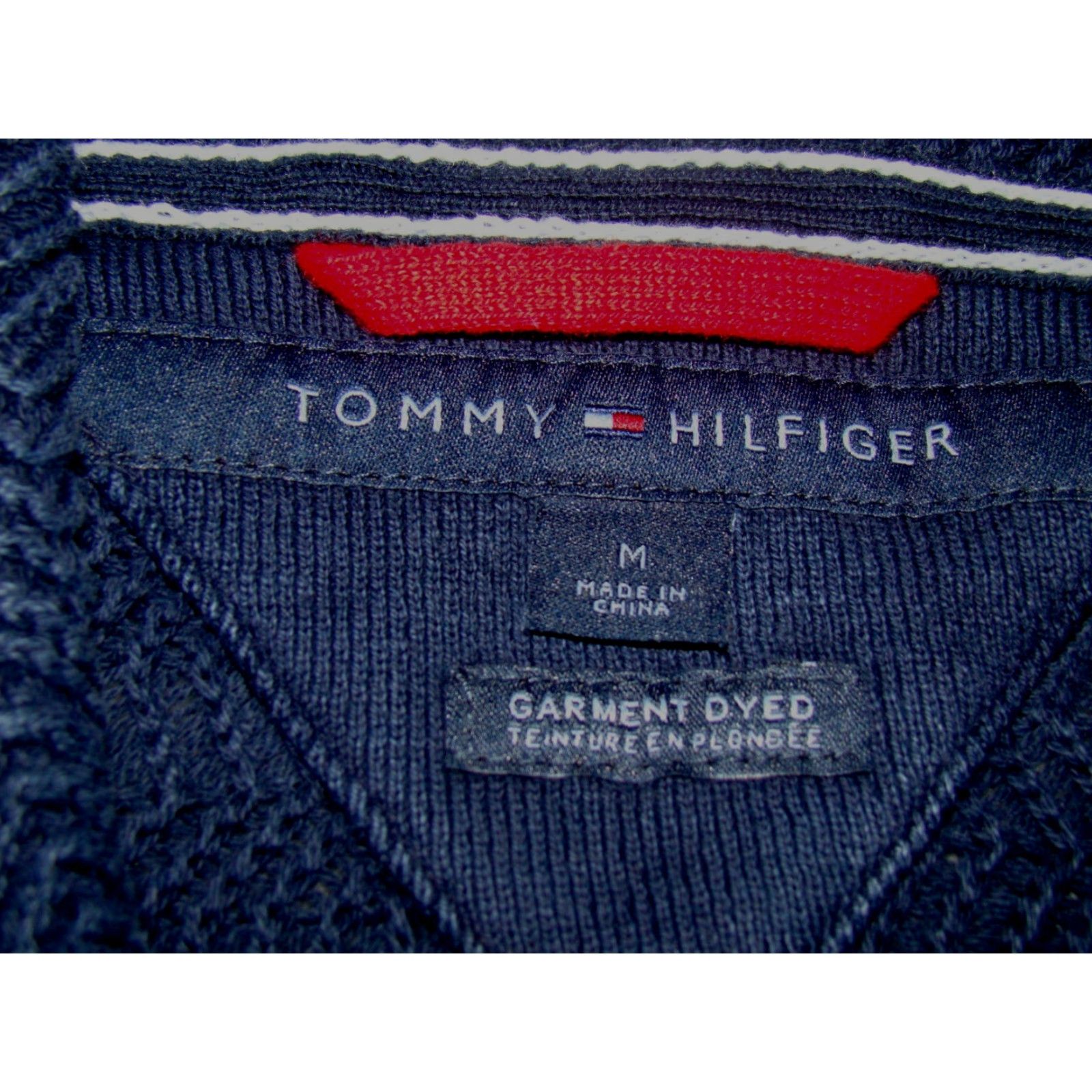 Tommy Hilfiger VINTAGE Tommy Hilfiger Mens M Sweater Garment Dyed Navy Cowl Neck One Button Knit Pullover Size US M / EU 48-50 / 2 - 4 Thumbnail