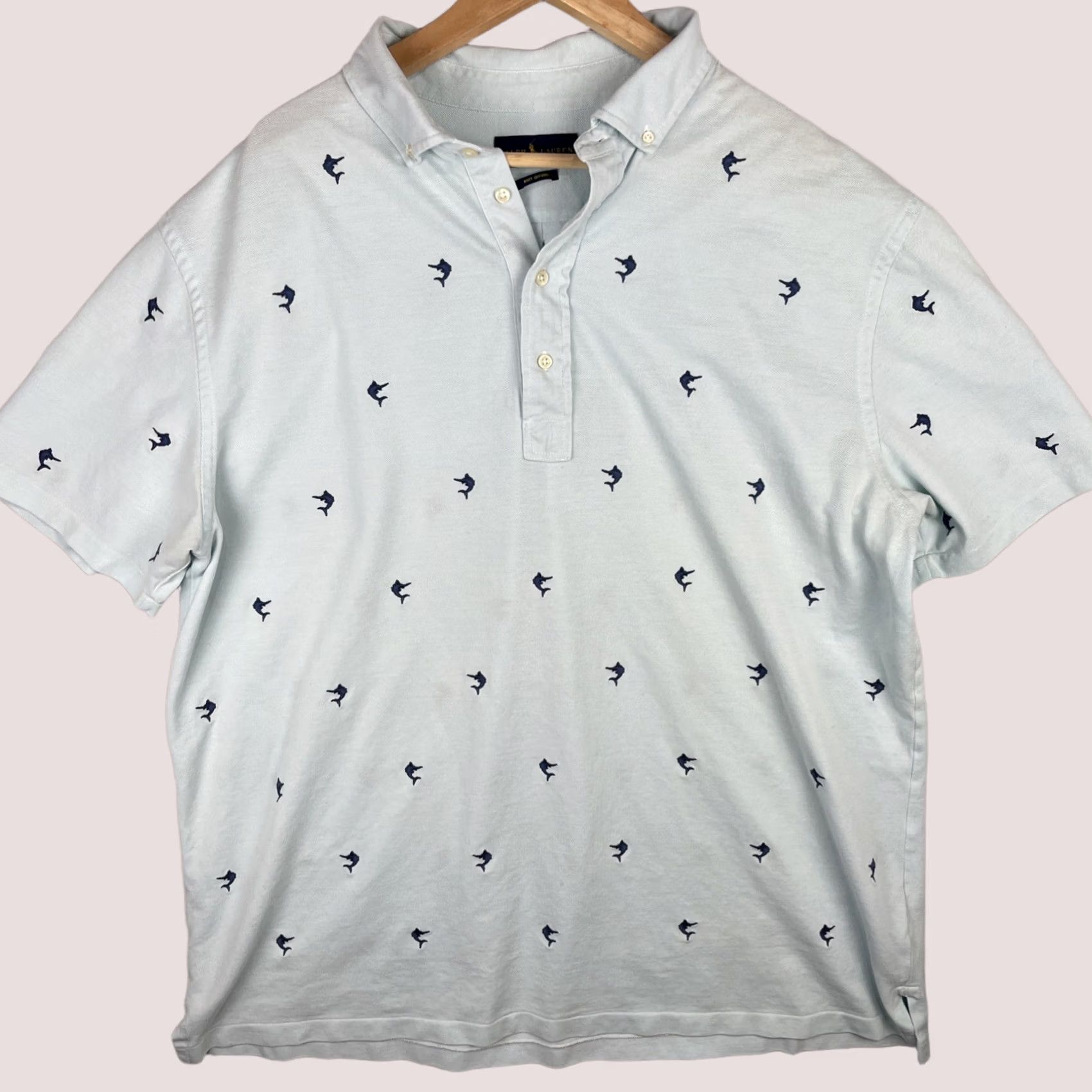 Ralph Lauren Ralph Lauren Polo Shirt Mens 2XL Blue Knit Oxford Button Down Shirt Size US XXL / EU 58 / 5 - 1 Thumbnail