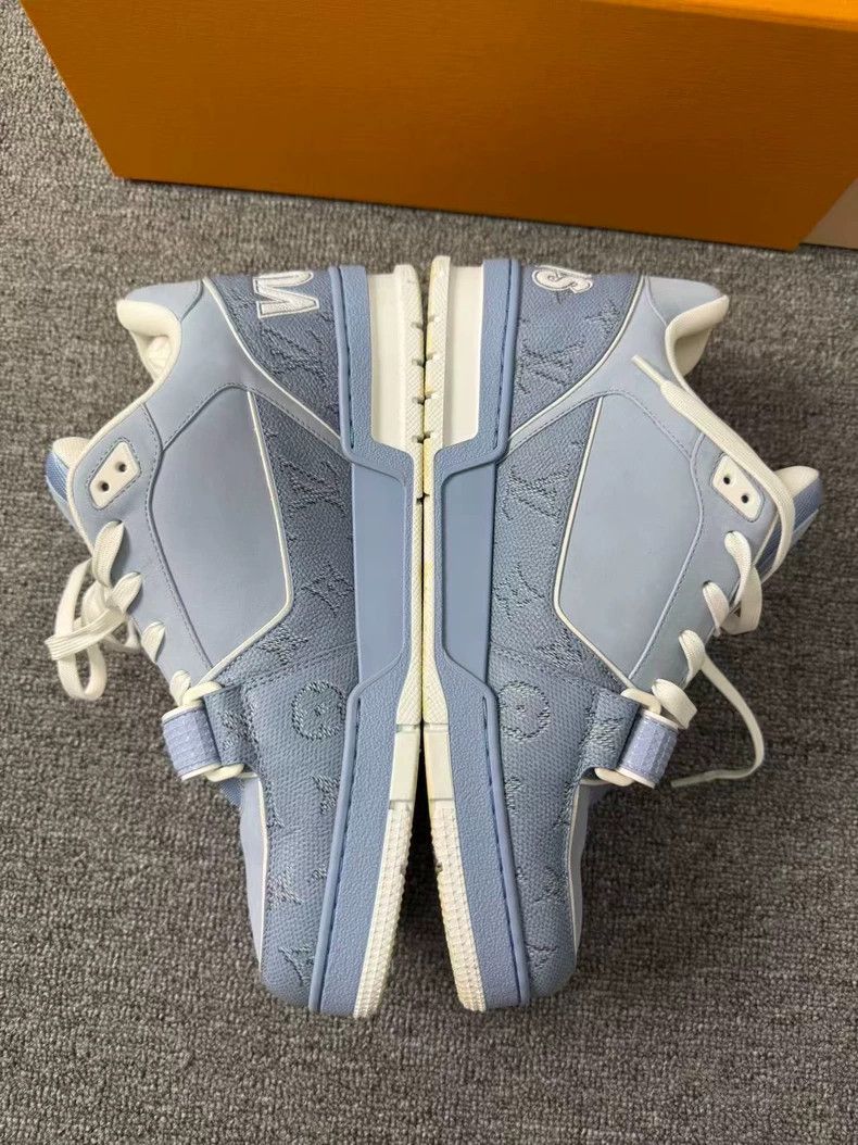 Louis Vuitton Louis Vuitton Trainer's New Blue Velcro shoes Size US 11.5 / EU 44-45 - 4 Thumbnail