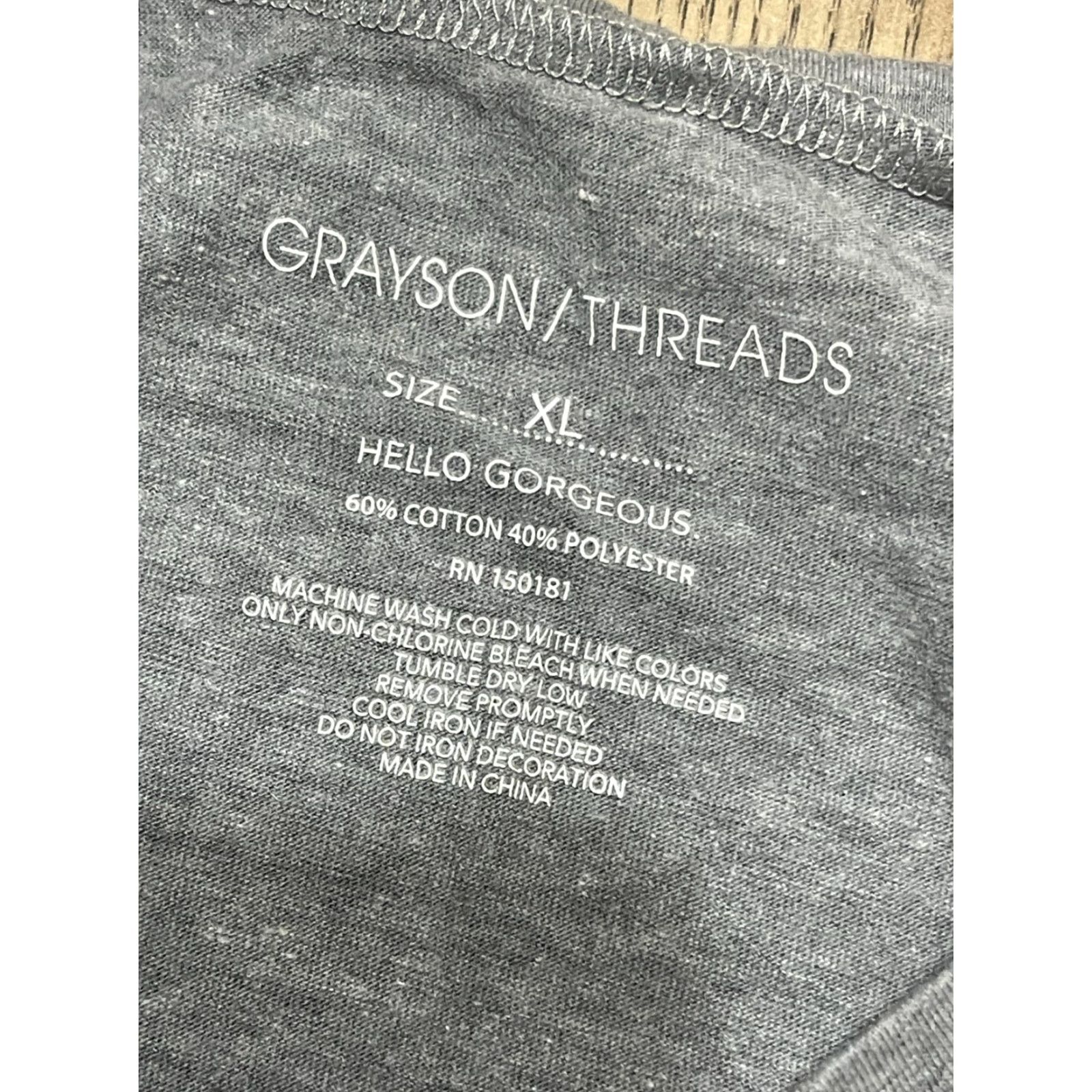 Vintage Grayson Threads Shirt Women's XL Gray STARS STRIPES COCKTAILS T-Shirt Short Sleeve Pullover Casual Basic Shirt Modern Womens Size XL / US 12-14 / IT 48-50 - 6 Thumbnail