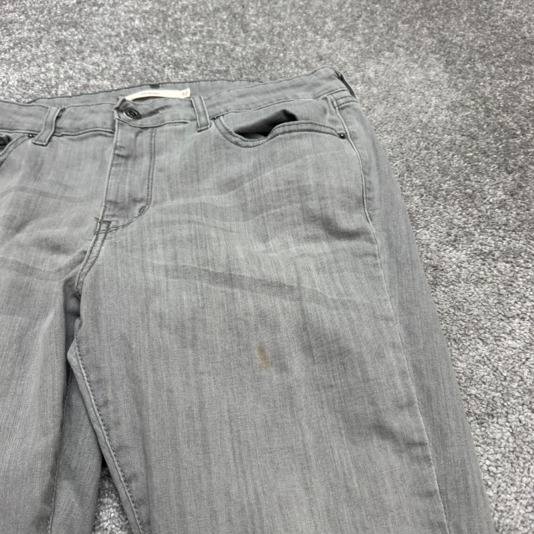 Levi's Levi's 711 Skinny Denim Jeans Womens 32 Gray Mid Rise Slim Fit Stretch Casual Size 24" / US 00 / IT 34 - 3 Thumbnail