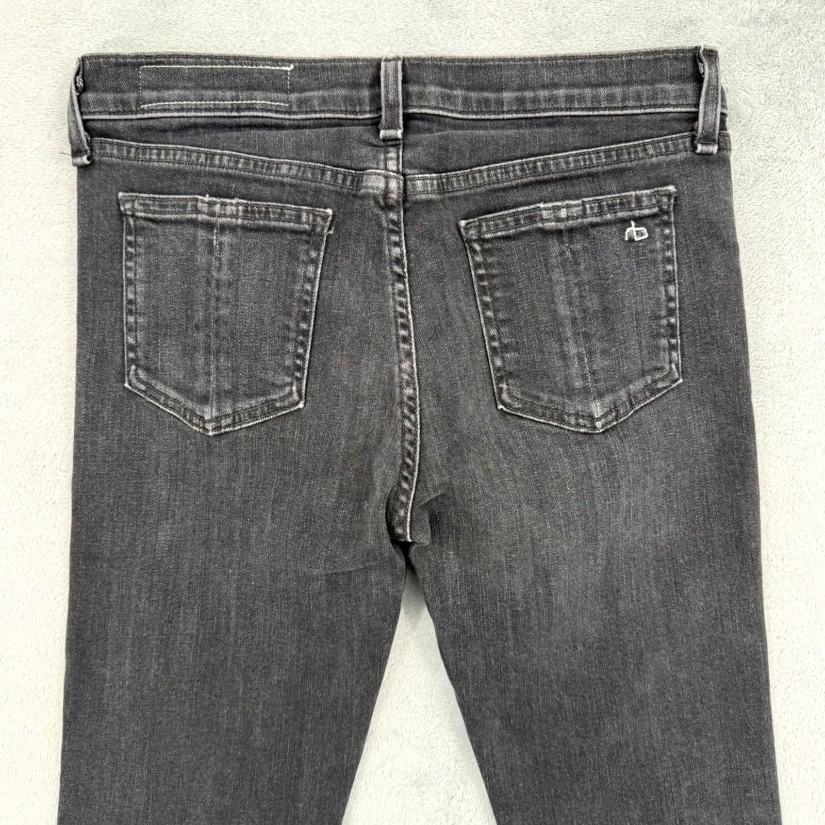 Rag & Bone rag & bone Skinny Jeans Concrete Black Raw Hem Womens Size 27 Size 27" / US 4 / IT 40 - 7 Thumbnail