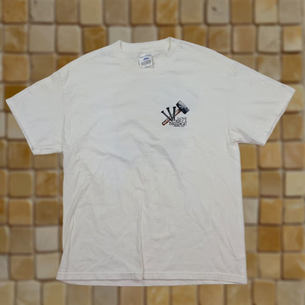Vintage Vintage Y2K Jesus T Shirt Men's Medium White Tennessee River Shirt Retro Religious God Love Bridge 90s Graphic Print Men's Shirt Size US M / EU 48-50 / 2 - 1 Thumbnail