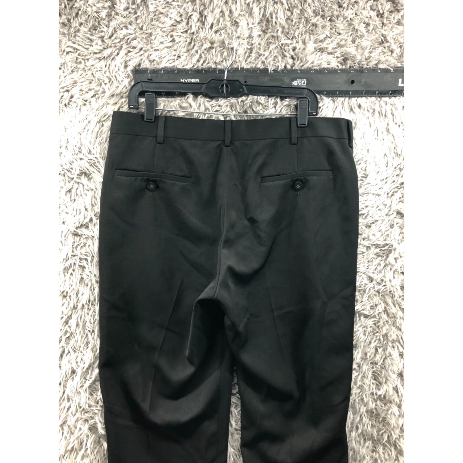 Vintage Axist Black Dress Pants Size 36x32 Hook Eye Men's Slant Pocket Flat Front Classic Slim Budget: None Size US 36 / EU 52 - 7 Thumbnail
