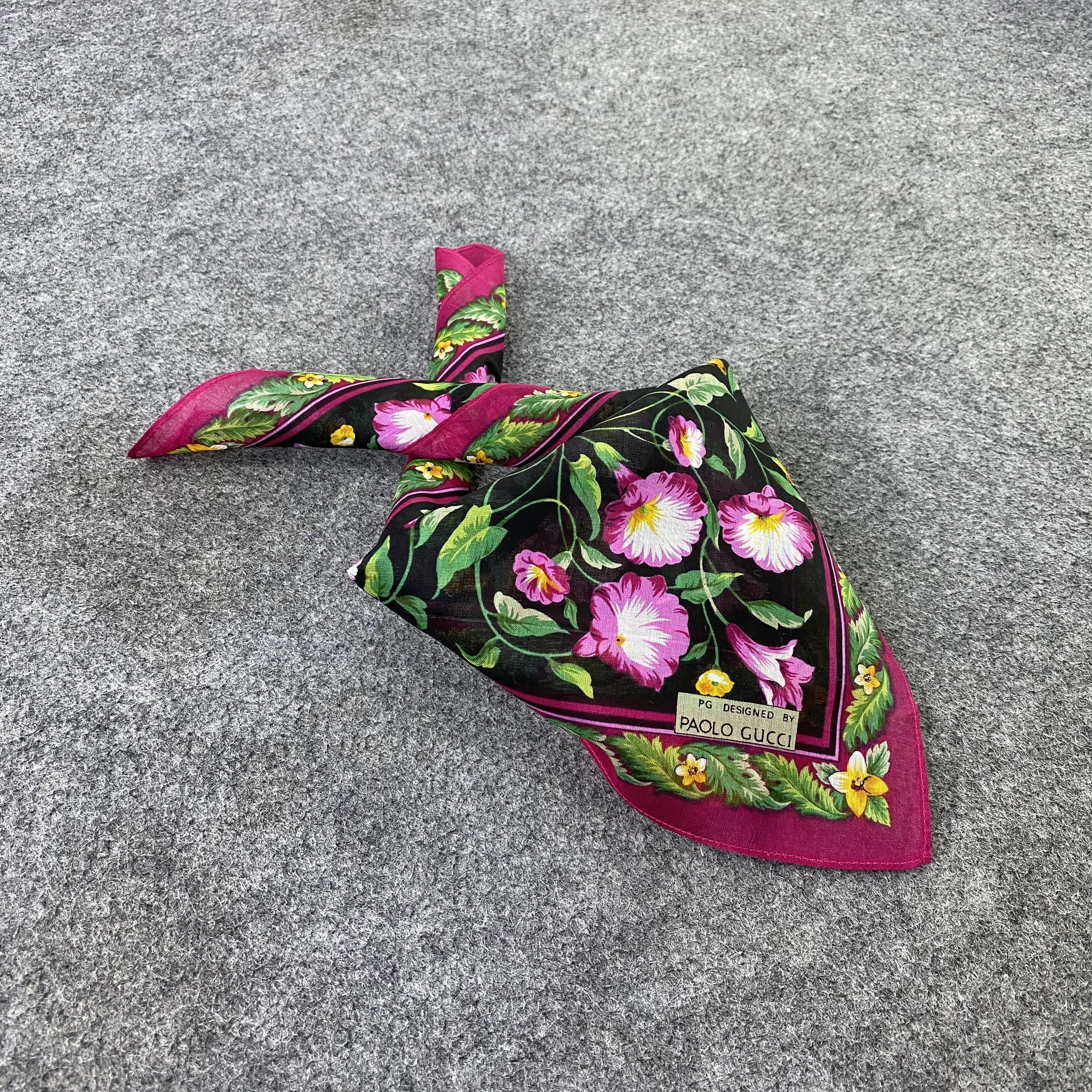 Pink Designer Bandanas Gucci Paolo Gucci Handkerchief Bandana