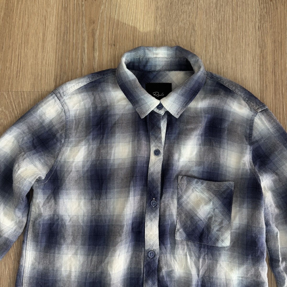 Rails NWT Hunter Pacific Ivory Blue Plaid Button Down Shirt Size S / US 4 / IT 40 - 7 Thumbnail