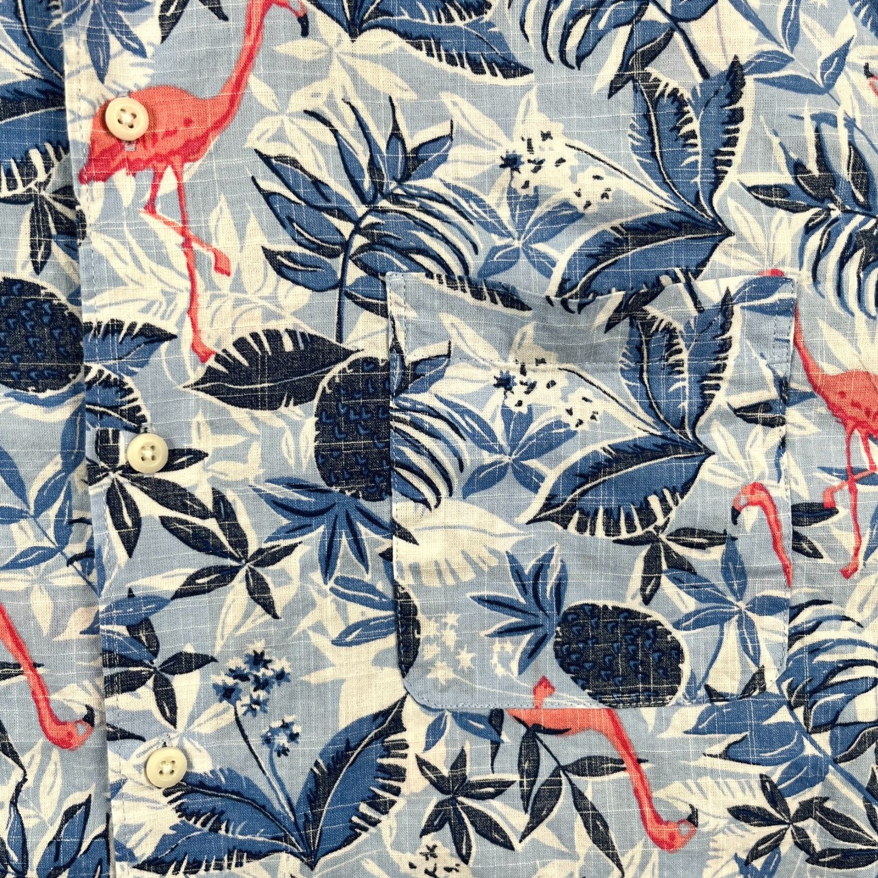 Izod IZOD Saltwater Inside Out Shirt Mens XL Canvas Hawaiian Flamingos Coconut AOP Shirt Size US XL / EU 56 / 4 - 4 Thumbnail