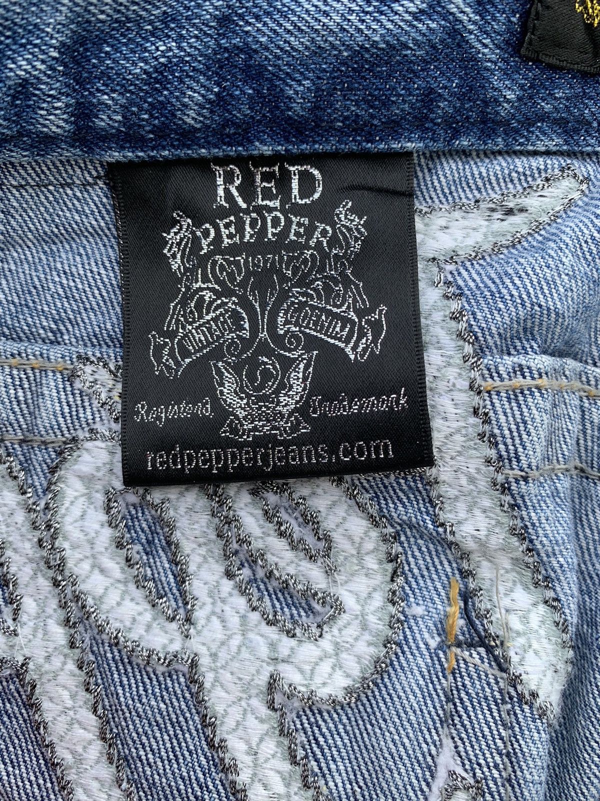 If Six Was Nine × Le Grande Bleu (L.G.B.) RED PEPPER JAPANES FADED & RUSTY PUNK STYLE DISTRESSED DENIM Size US 34 / EU 50 - 14 Thumbnail