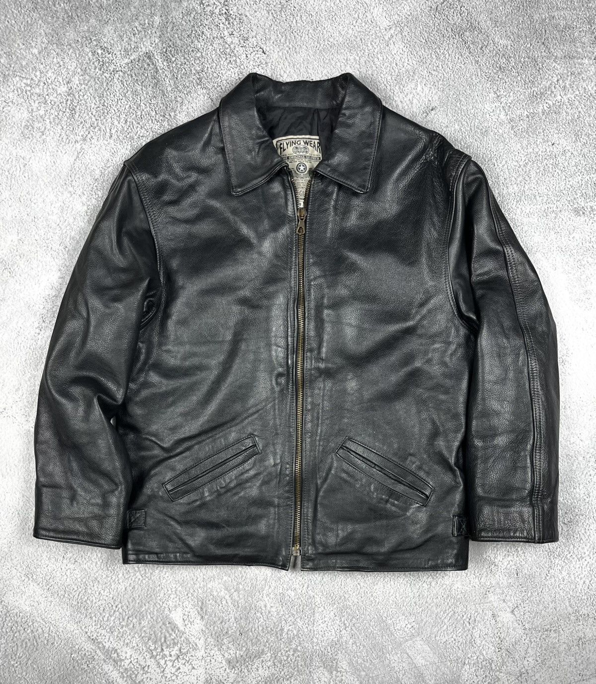 Leather Flying wear leather jacket vintage 90s Size US M / EU 48-50 / 2 - 2 Thumbnail