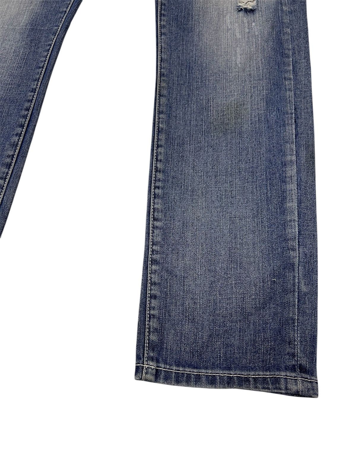 Japanese Brand × Vintage Vintage Japanese Blue Wash Patches Style Distressed Jeans Size US 35 - 9 Thumbnail