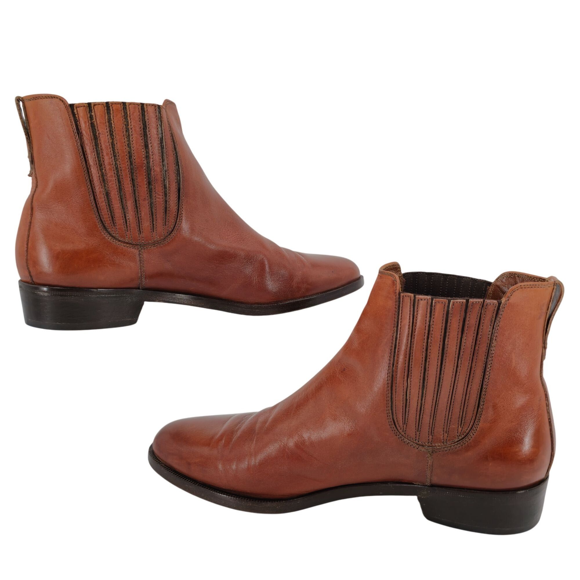 Bruno Magli Vintage Bruno Magli Mens 10.5 Brown Calfskin Leather Chelsea Size US 10.5 / EU 43-44 - 1 Thumbnail