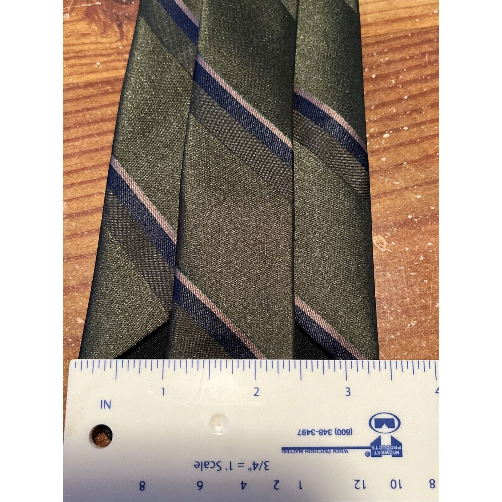 Other Leatherback Satins Wembley Tie Silk Green Striped Necktie Size ONE SIZE - 3 Thumbnail