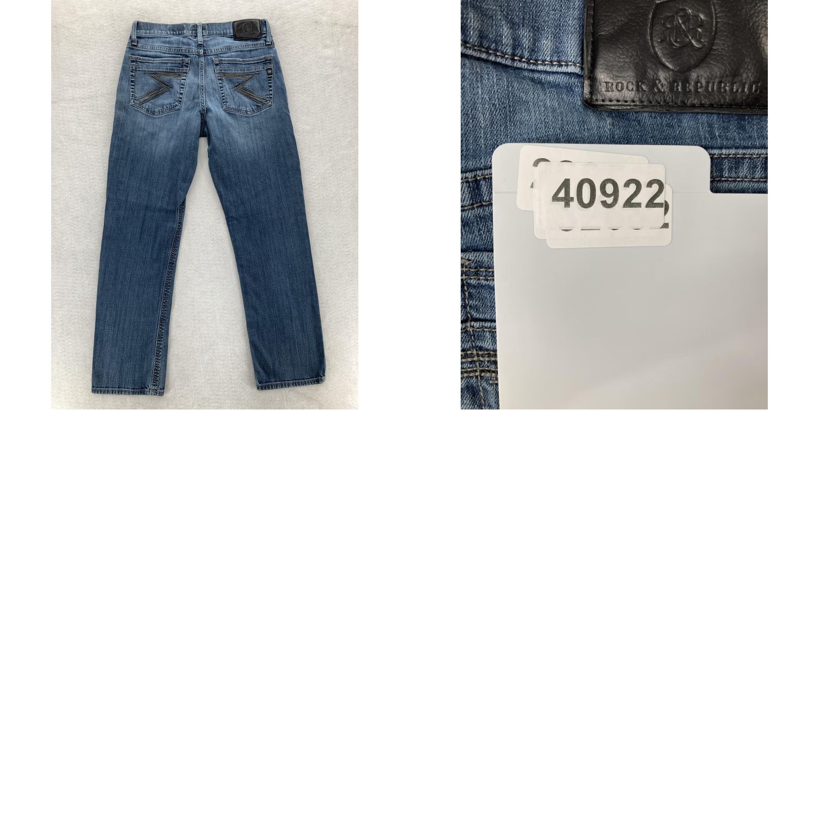 Vintage Rock & Republic Jeans Mens 32x32 Blue Straight Stretch Denim Zip Fly Grunge Rock Size US 32 / EU 48 - 9 Thumbnail