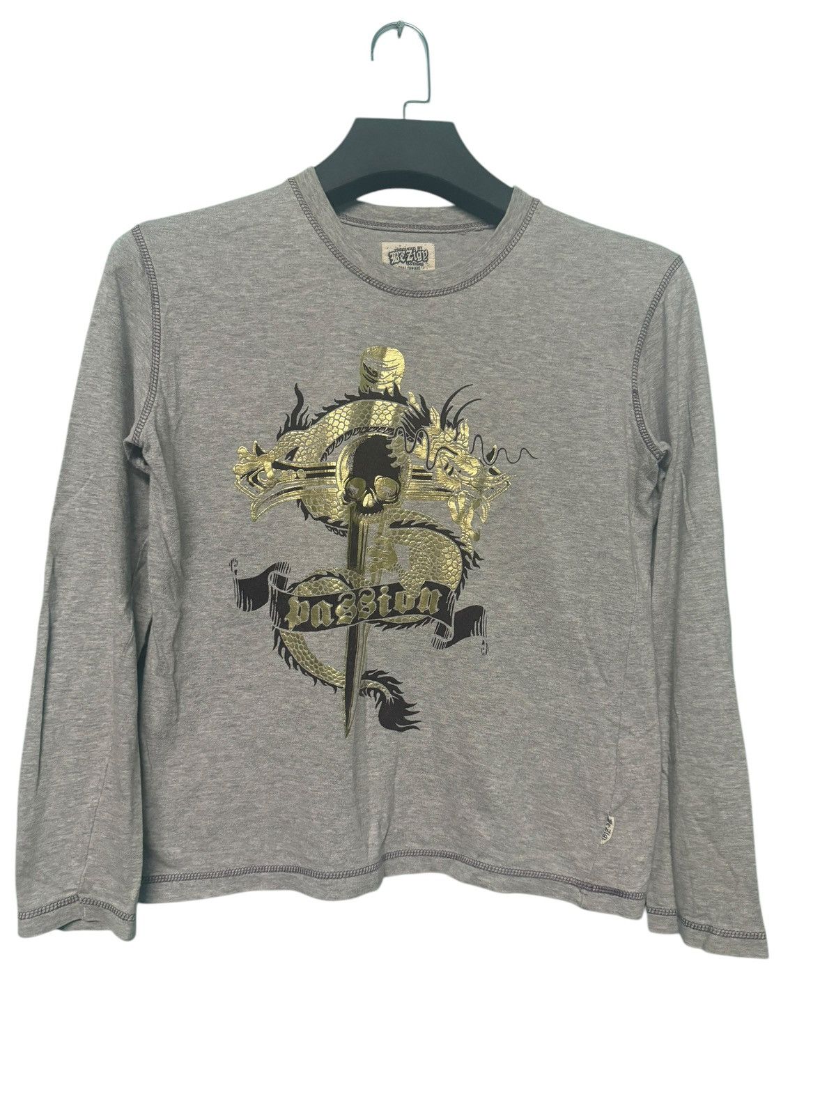 Japanese Brand 💥 PUNK DESIGN SKULL DRAGON CROSS DAGGER VERY RARE L/S SHIRT Size US M / EU 48-50 / 2 - 1 Thumbnail