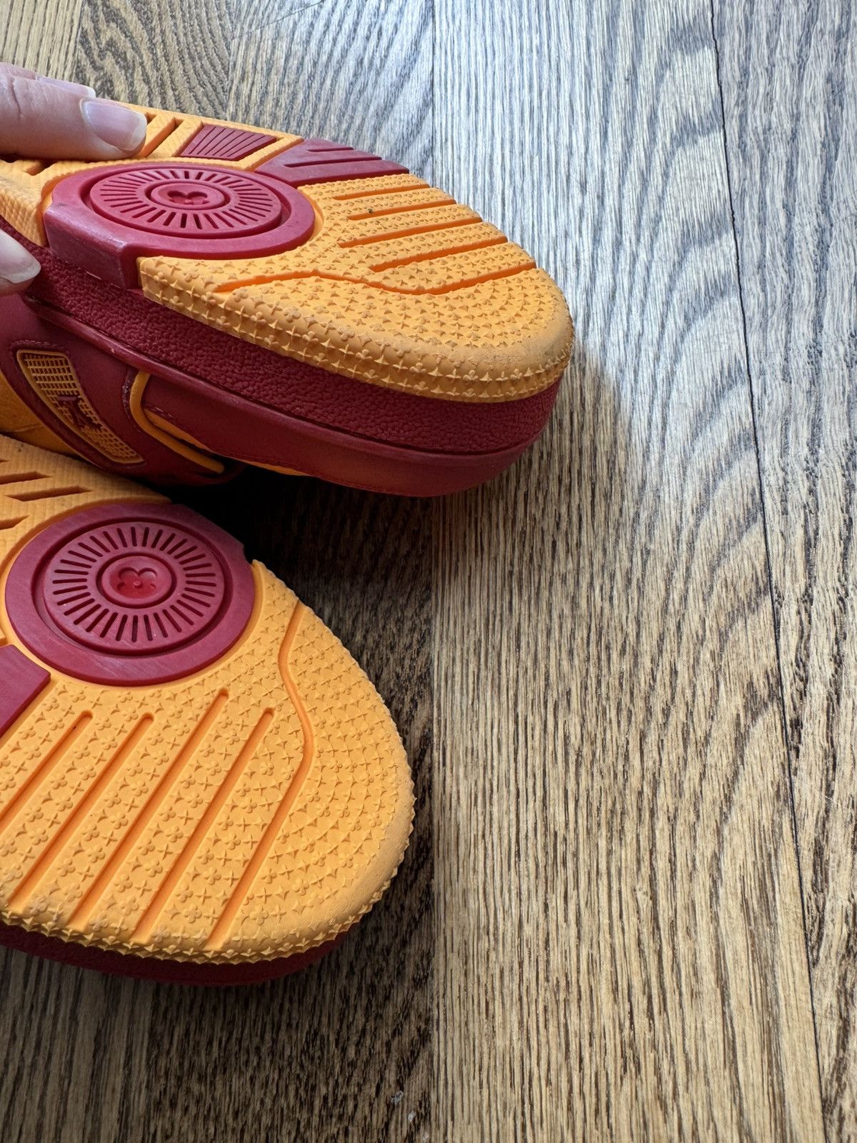 Louis Vuitton Louis Vuitton LV Trainer Virgil Abloh Red Orange 9.5 Size US 9.5 / IT 39.5 - 6 Thumbnail