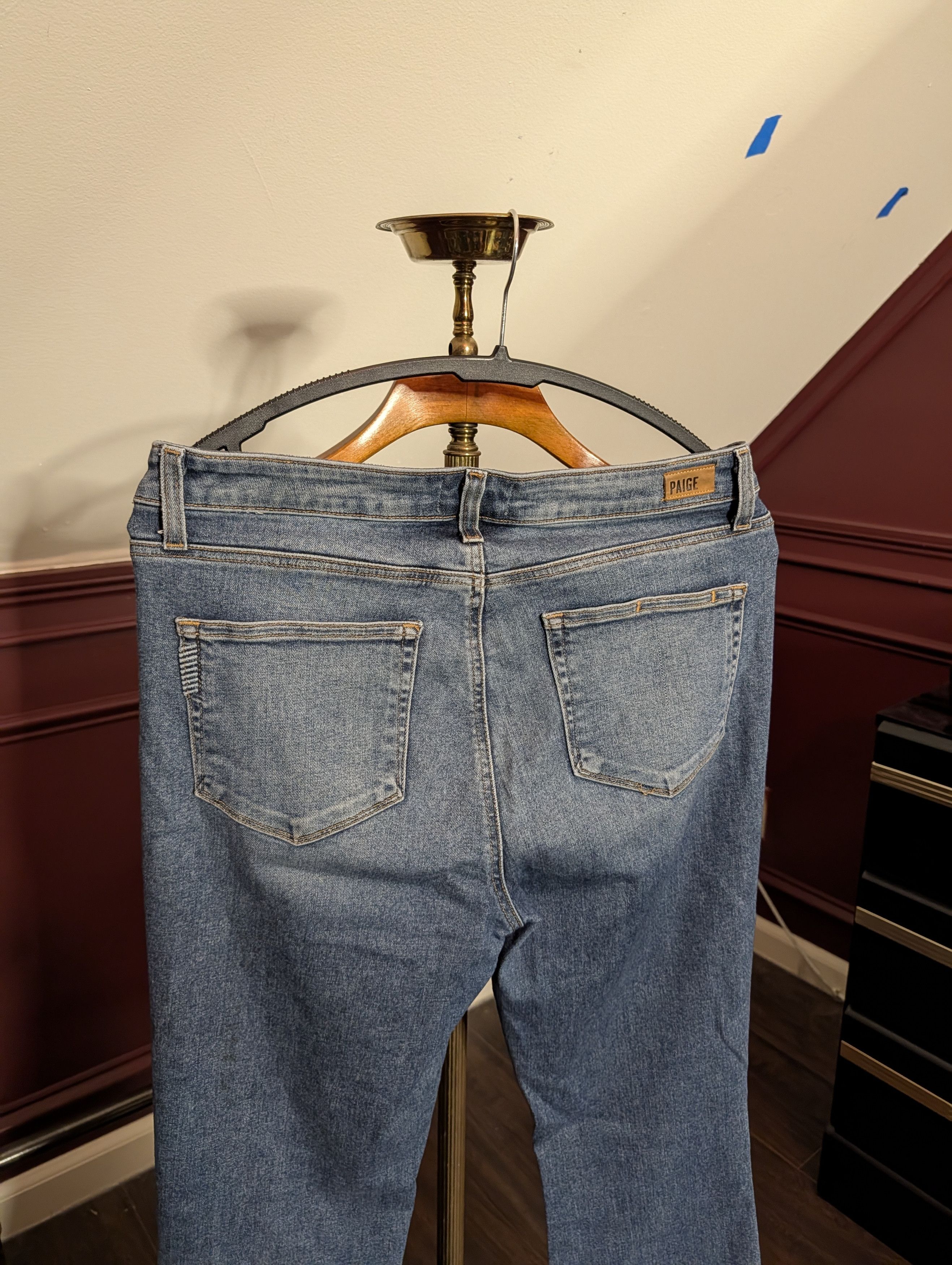 Paige FLARED distressed Bell Canyon made in USA jeans Size US 31 - 6 Thumbnail