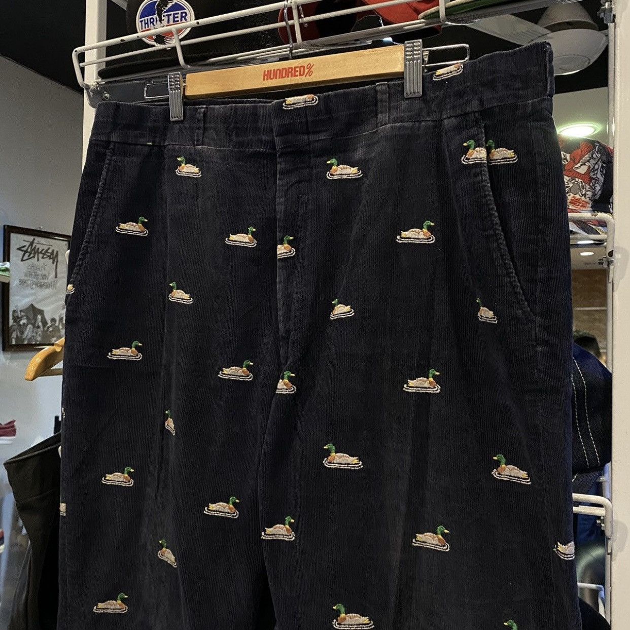 Other Asher Embroidered Corduroy Pants – Navy Duck Pattern Size US 38 / EU 54 - 3 Thumbnail