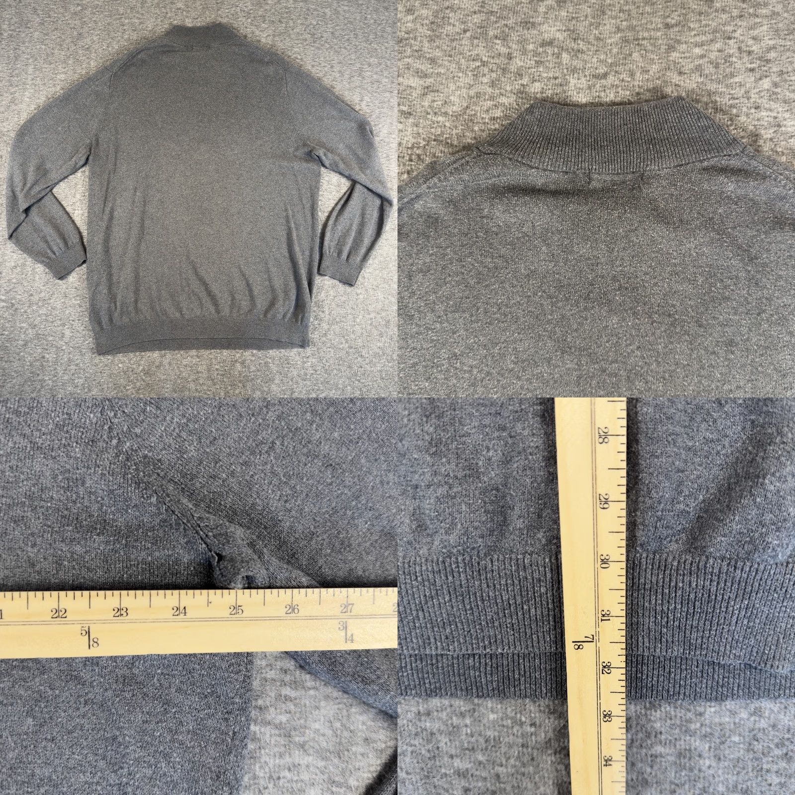 Vintage J Hilburn Sweater Mens XXL Gray Half Zip Cashmere Blend Mock Neck Pullover - Premium Quality & Size - Sale Size US XXL / EU 58 / 5 - 8 Thumbnail