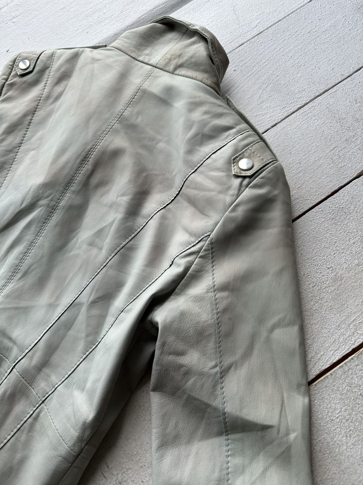 Other 🚨Y2K RICK OWENS TYPE DIRTY SLIM FIT ZIP LEATHER JACKET Size XS / US 0-2 / IT 36-38 - 10 Thumbnail
