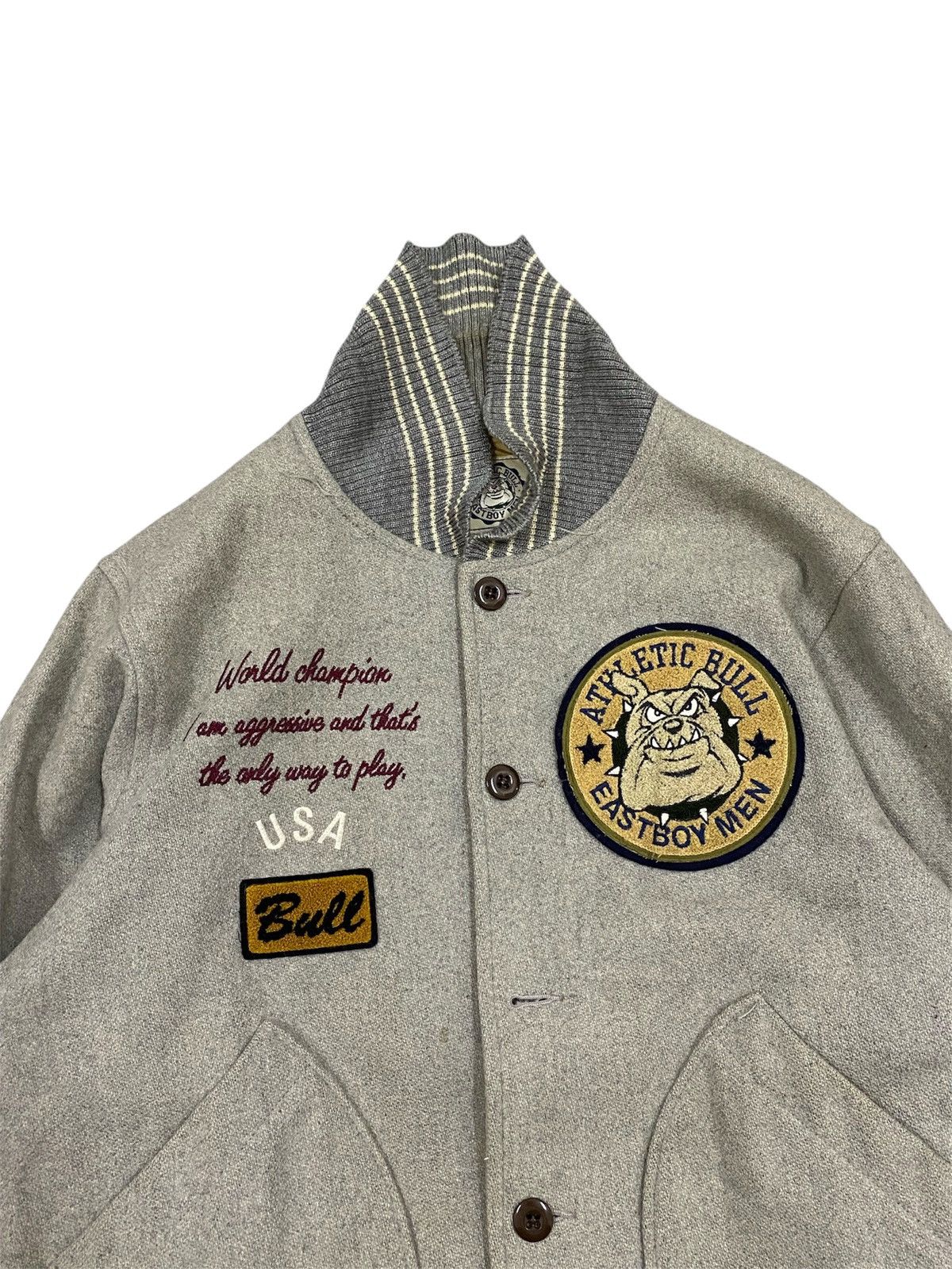 Vintage Vtg EastBoy Men Atheletic Bull Varsity Jacket Size US L / EU 52-54 / 3 - 3 Thumbnail