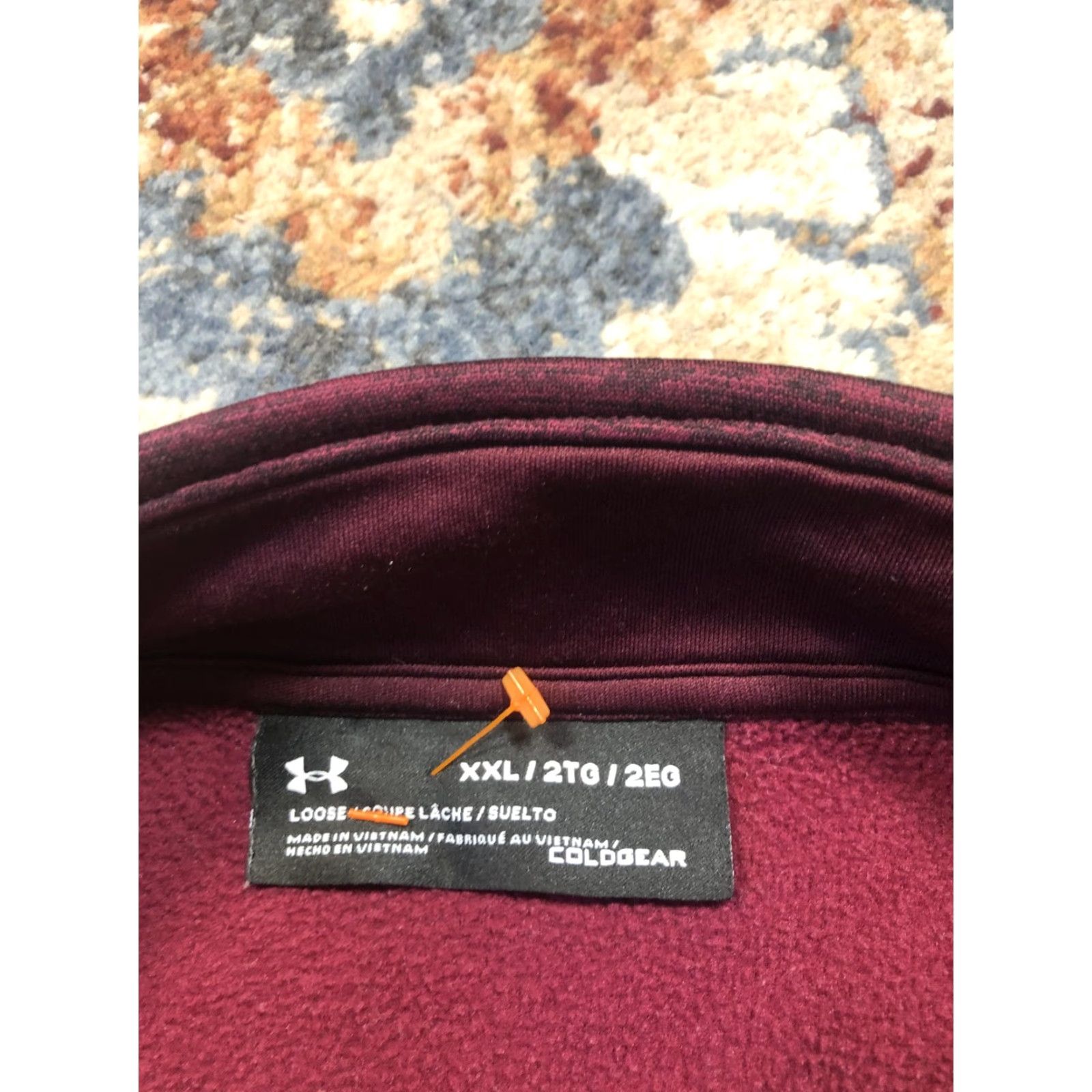 Under Armour Under Armour Pullover Mens 3XL Burgundy ColdGear Quarter Zip Fleece Loose Fit Size US XXL / EU 58 / 5 - 7 Thumbnail