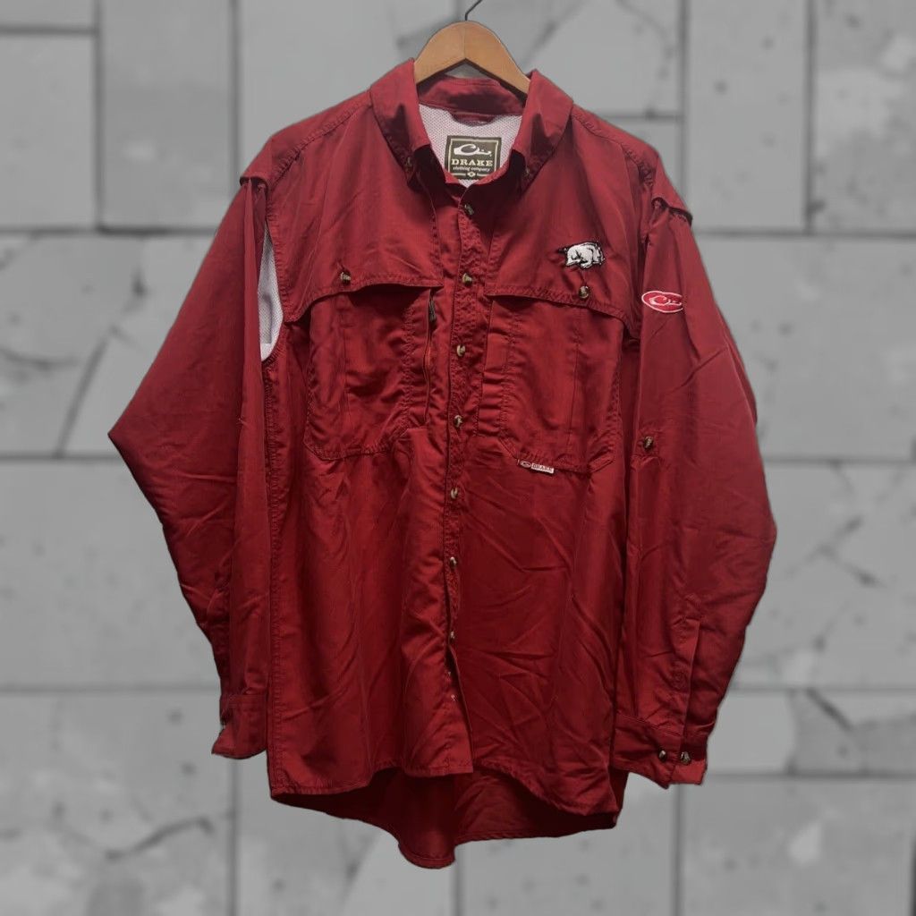 Vintage Drake Red Button Up Shirt Mens Size M Long Sleeve Vented Cotton Casual Size US M / EU 48-50 / 2 - 1 Thumbnail