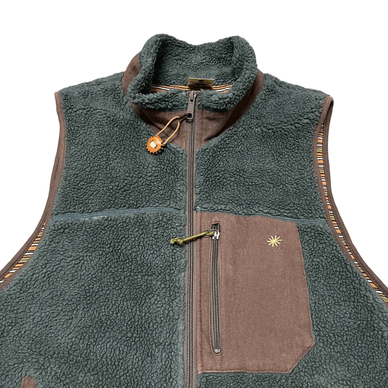 go slow caravan Vintage Gohemp Gowest Yellow Division Fleece Deep Pile Vest Size US L / EU 52-54 / 3 - 2 Thumbnail
