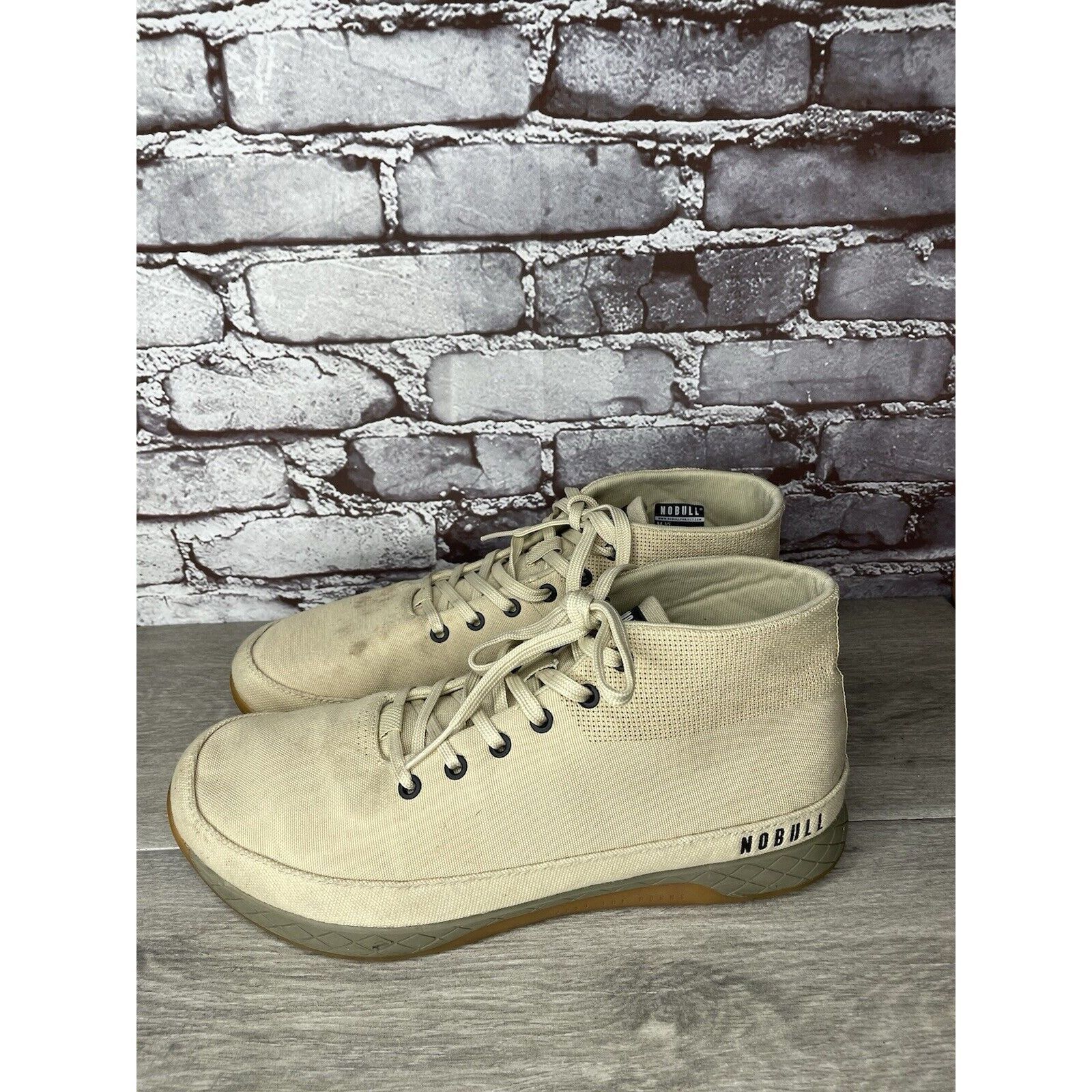 Other Nobull Mid Desert Trainer Canvas Beige Fabric Lace Up Sneake Size US 13 / EU 46 - 18 Thumbnail
