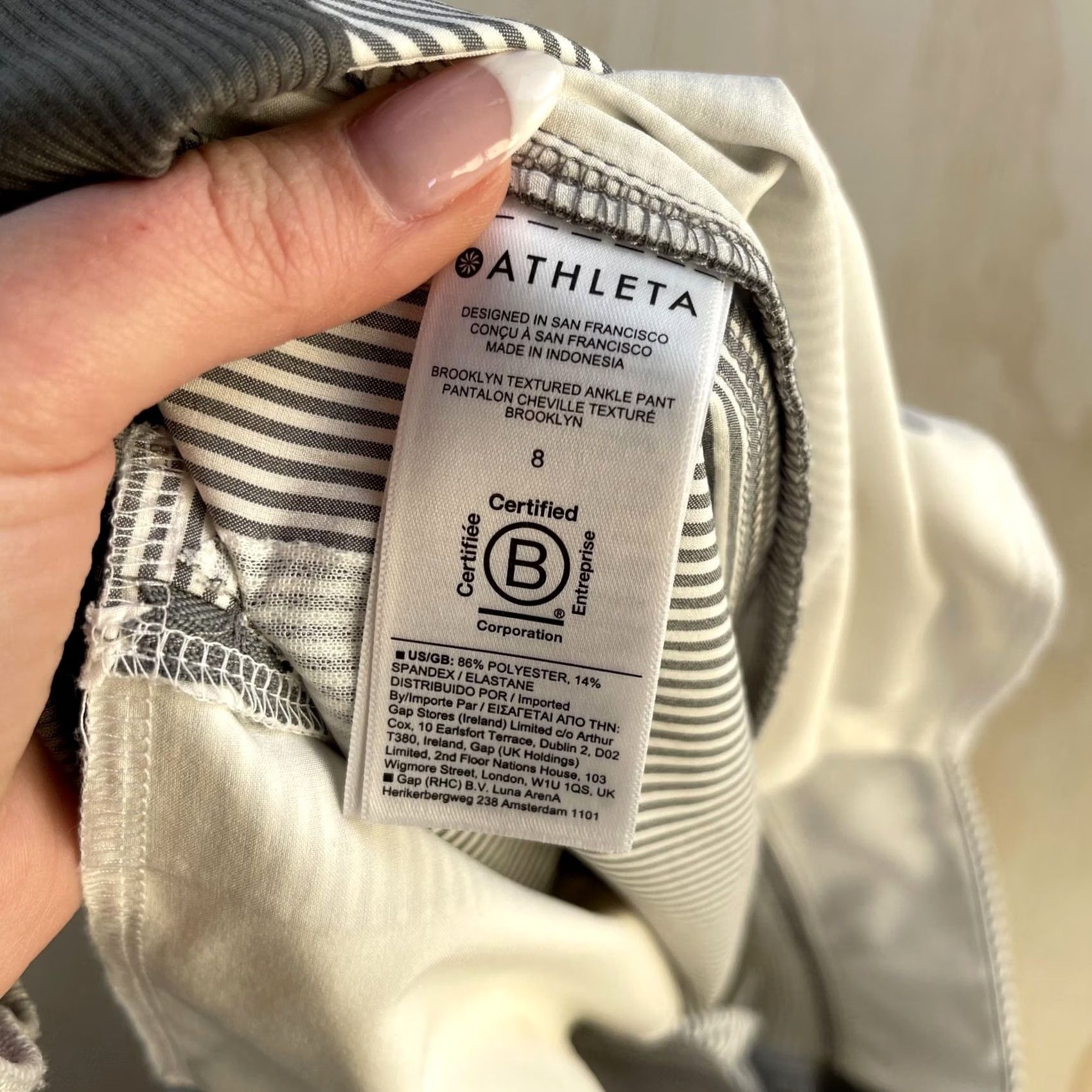 Athleta Athleta Brooklyn Textured Ankle Pants Womens 8 Gray Stripe Pull On Stretch Pants Size 30" / US 8 / IT 44 - 7 Thumbnail