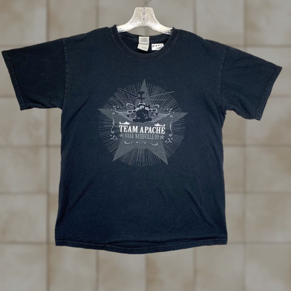 Gildan Gildan Apache Helicopter T-Shirt Adult Medium Black Graphic Aviation Mens Size US M / EU 48-50 / 2 - 1 Thumbnail