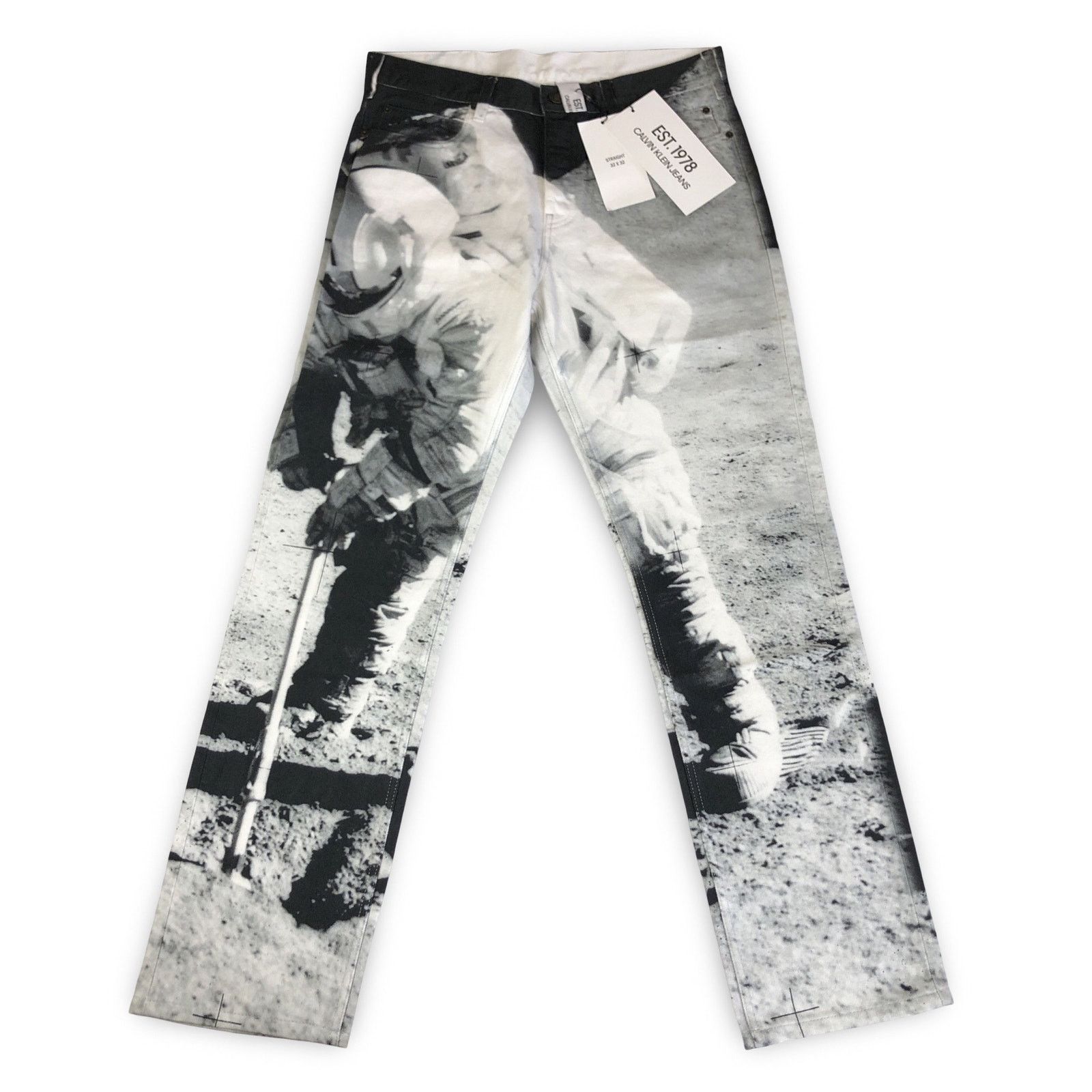 Calvin Klein × Calvin Klein 205W39NYC × Raf Simons Raf Simons Era EST. 1978 Moon Landings Straight Jeans Size US 32 / EU 48 - 2 Thumbnail