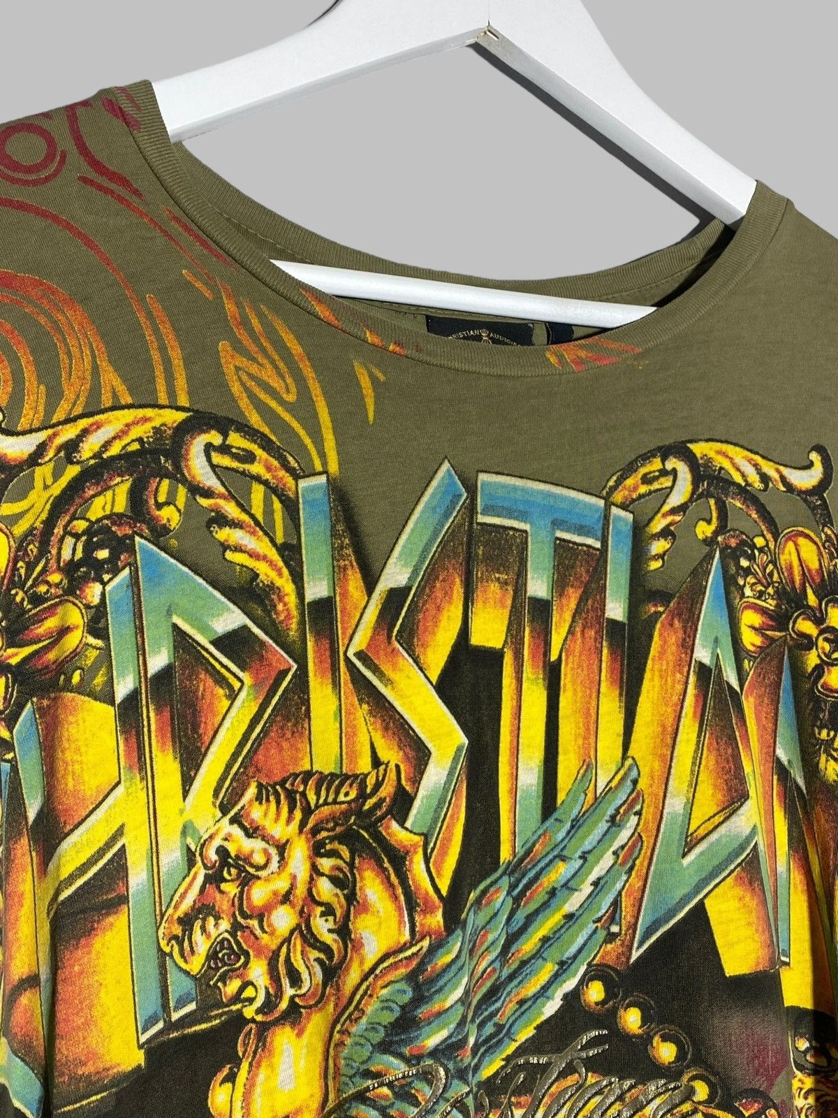 Christian Audigier 🔥 Y2K CHRISTIAN AUDIGIER LAYERED TATTOO DRAGON FLAME PRINT Size US XL / EU 56 / 4 - 4 Thumbnail